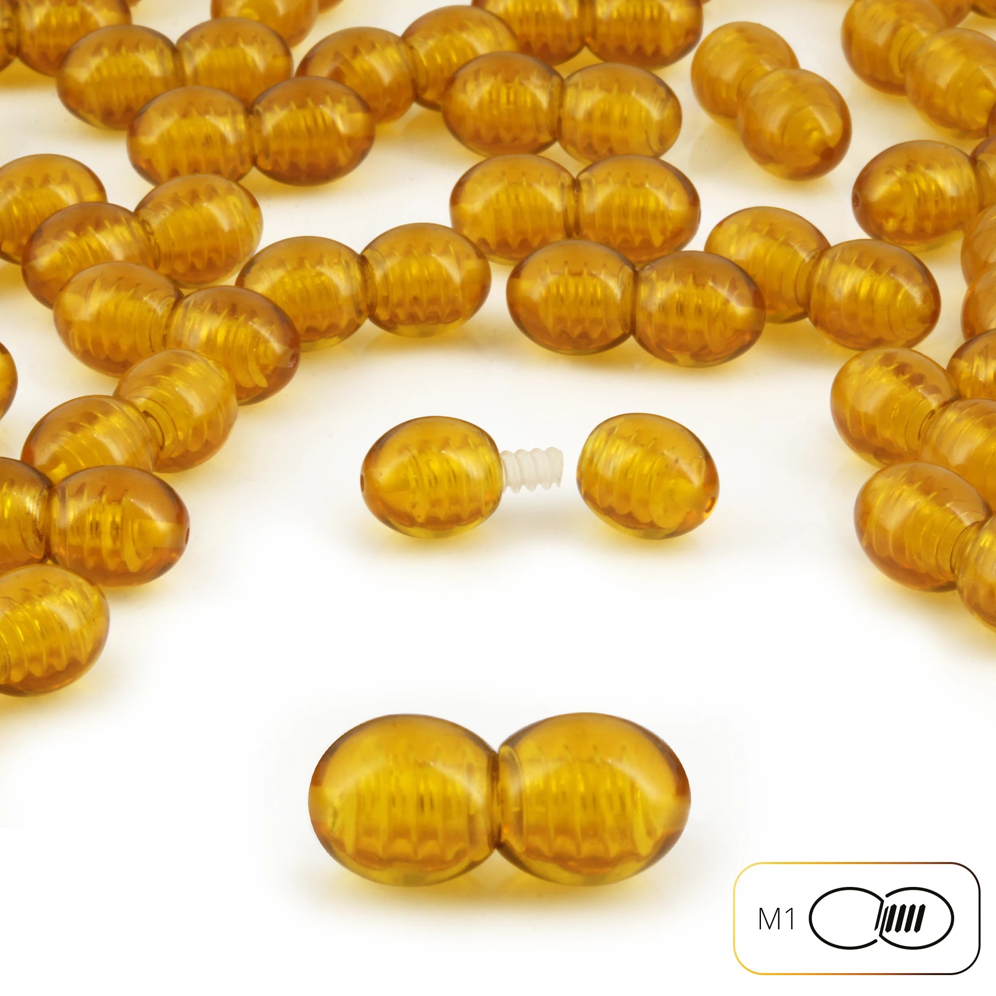 Lot of 50pcs Screw Clasps for Amber and Gemstone Beads Jewelry - Cognac (COG5A)