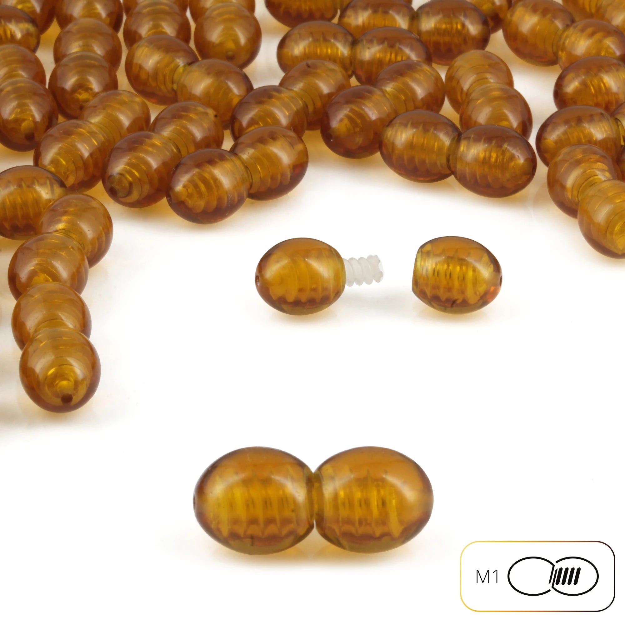Lot of 50pcs Screw Clasps for Amber and Gemstone Beads Jewelry - Cognac (COG6)