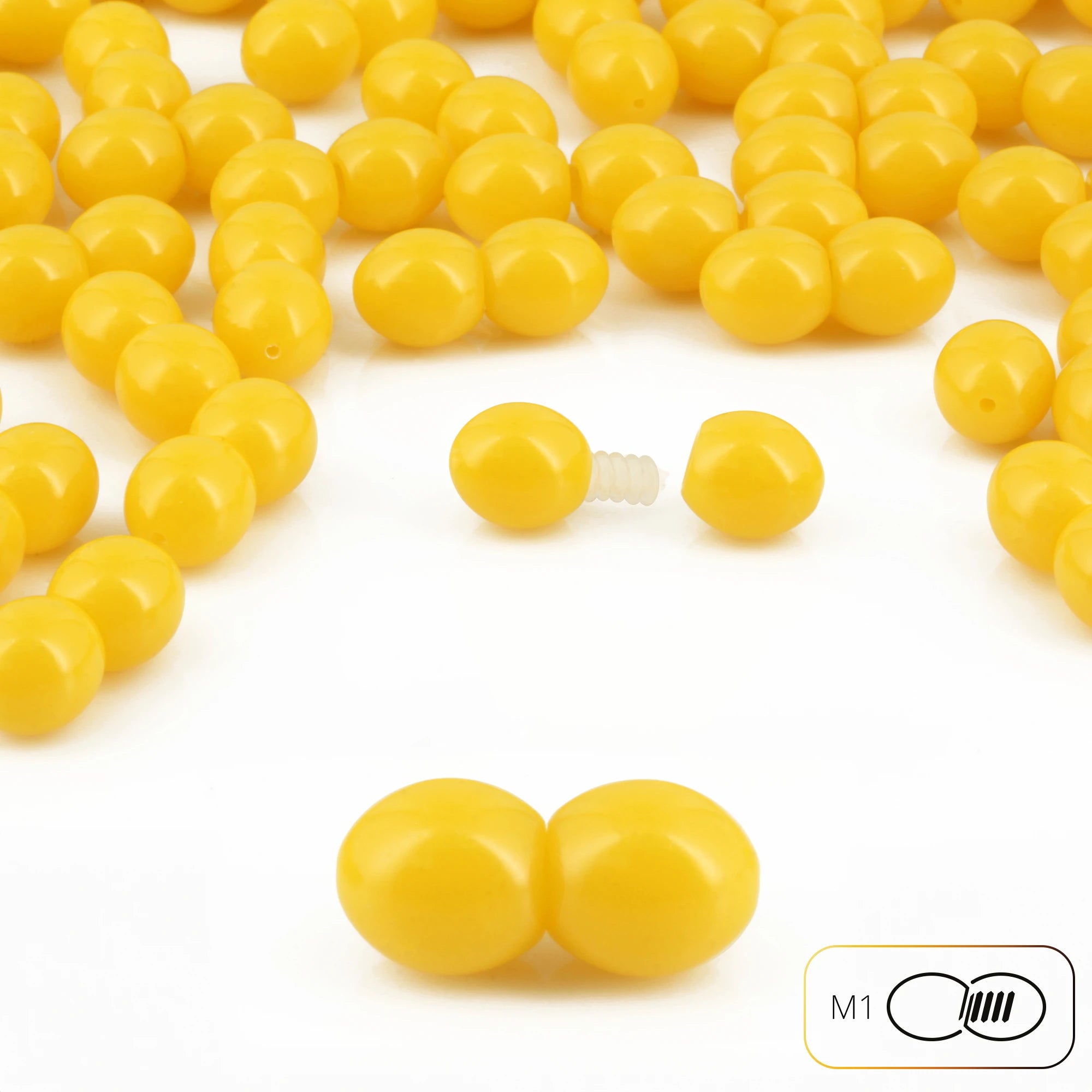 Lot of 50pcs Screw Clasps for Amber and Gemstone Beads Jewelry - Milky Yellow (MY5A)