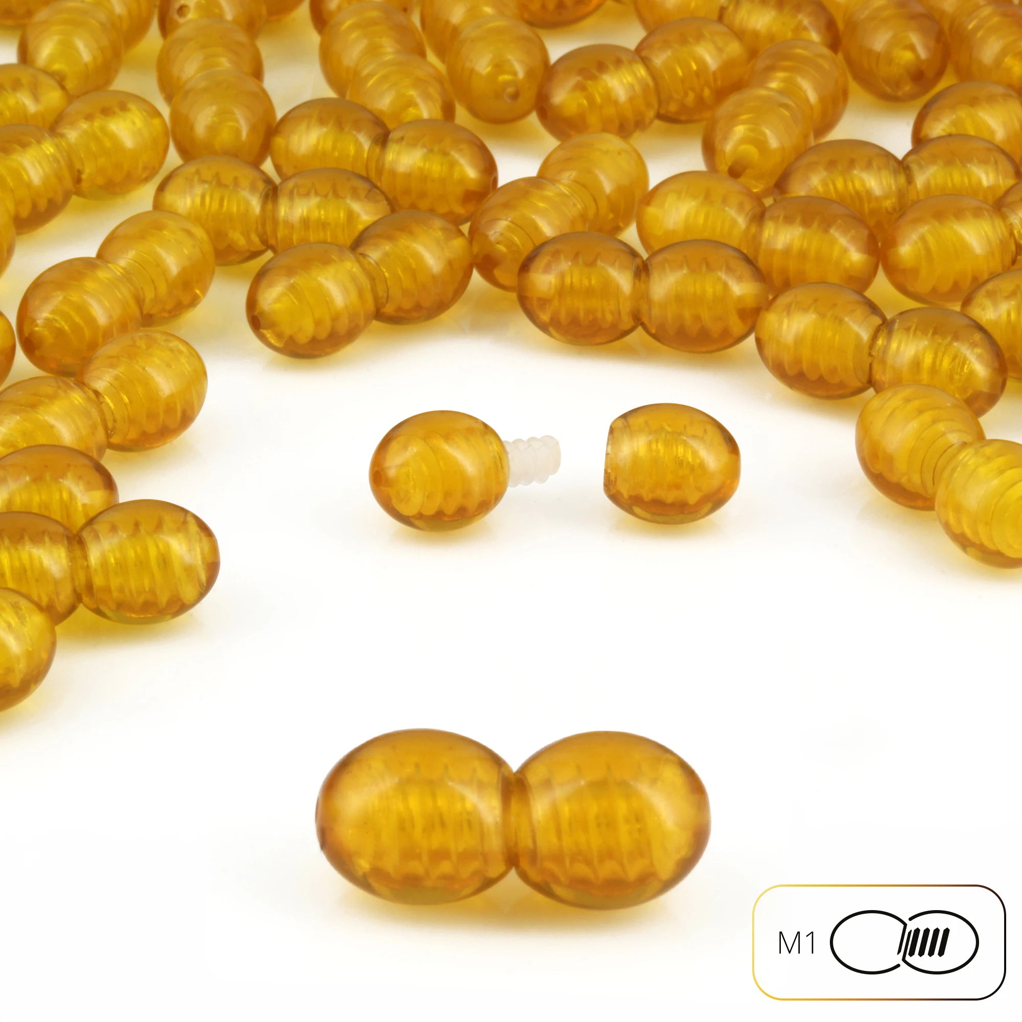 Lot of 50pcs Screw Clasps for Amber and Gemstone Beads Jewelry - Honey (YL5)