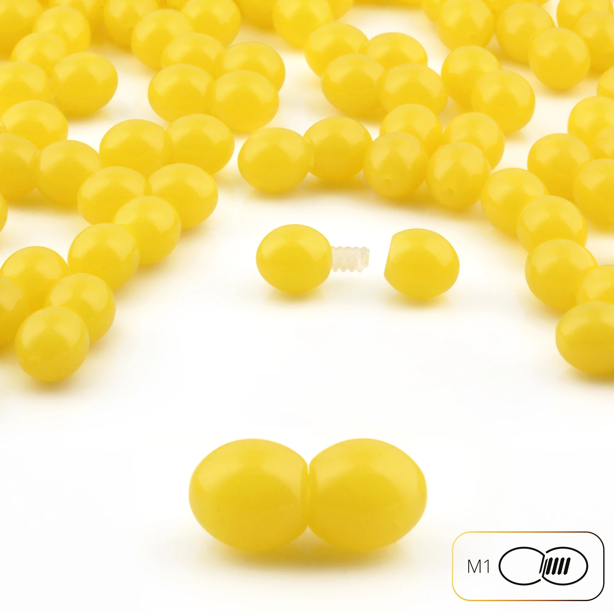Lot of 50pcs Screw Clasps for Amber and Gemstone Beads Jewelry - Milky Yellow (MY3A)