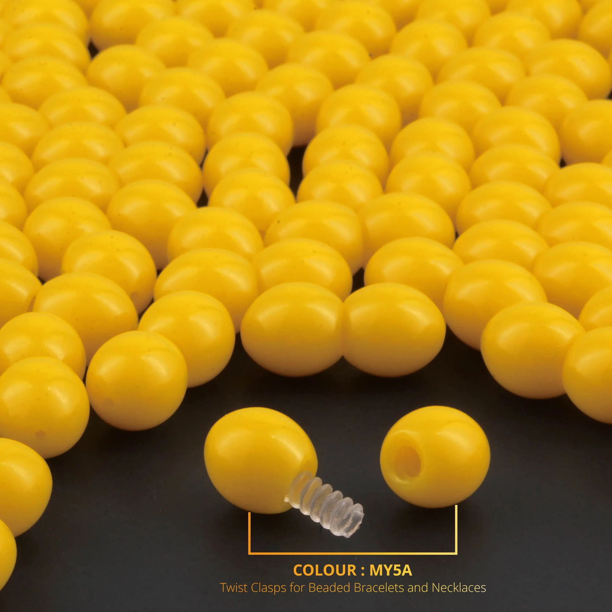 Lot of 50pcs Screw Clasps for Amber and Gemstone Beads Jewelry - Milky Yellow (MY5A)