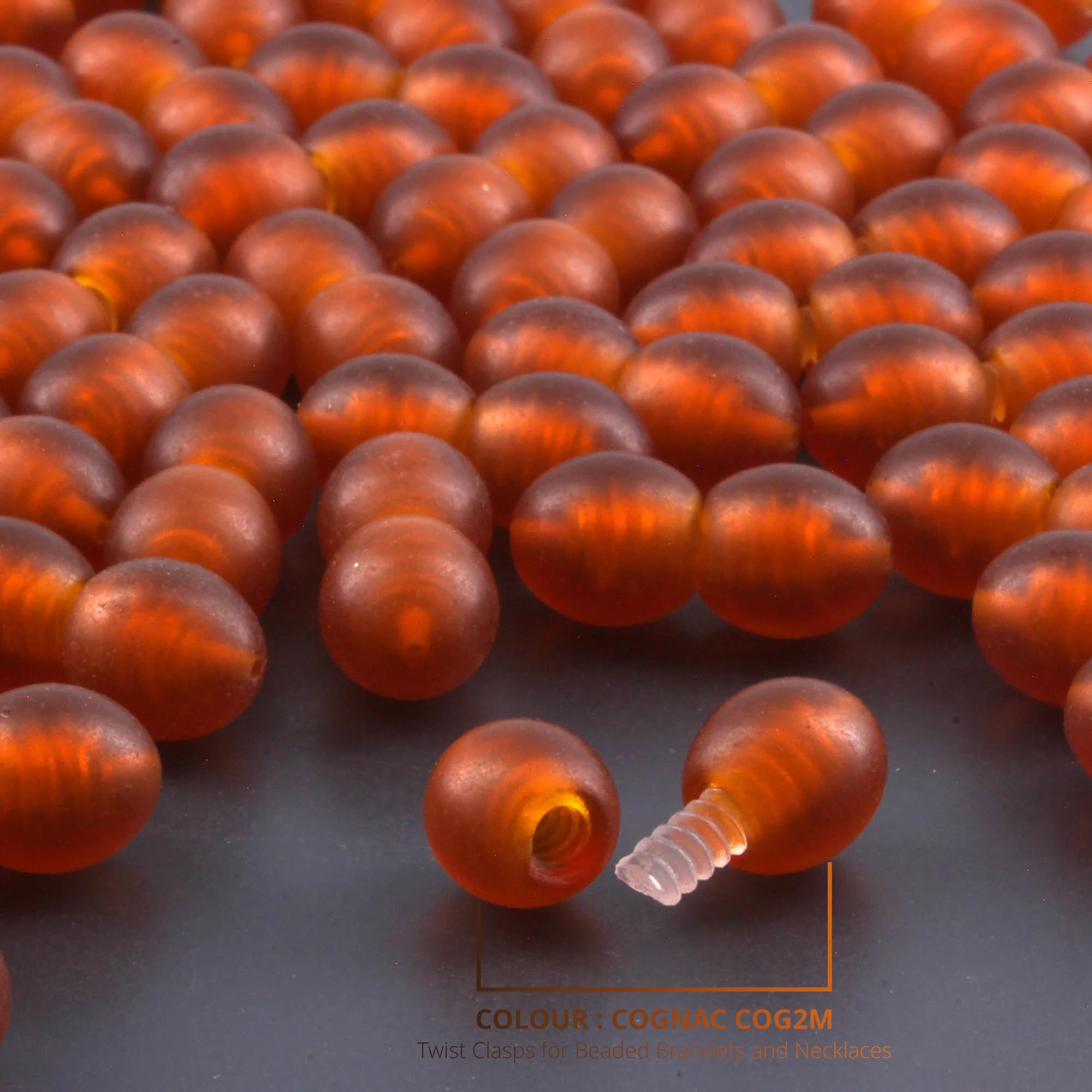 Lot of 50pcs Screw Clasps for Amber and Gemstone Beads Jewelry - Cognac (COG2M)