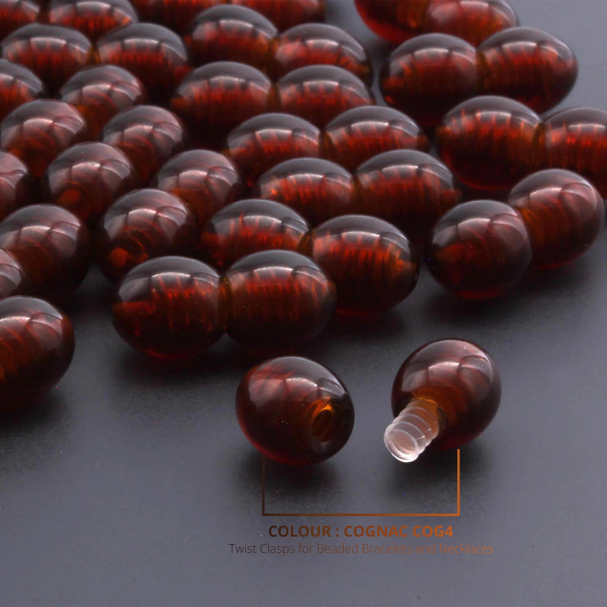 Lot of 50pcs Screw Clasps for Amber and Gemstone Beads Jewelry - Cognac (COG4)