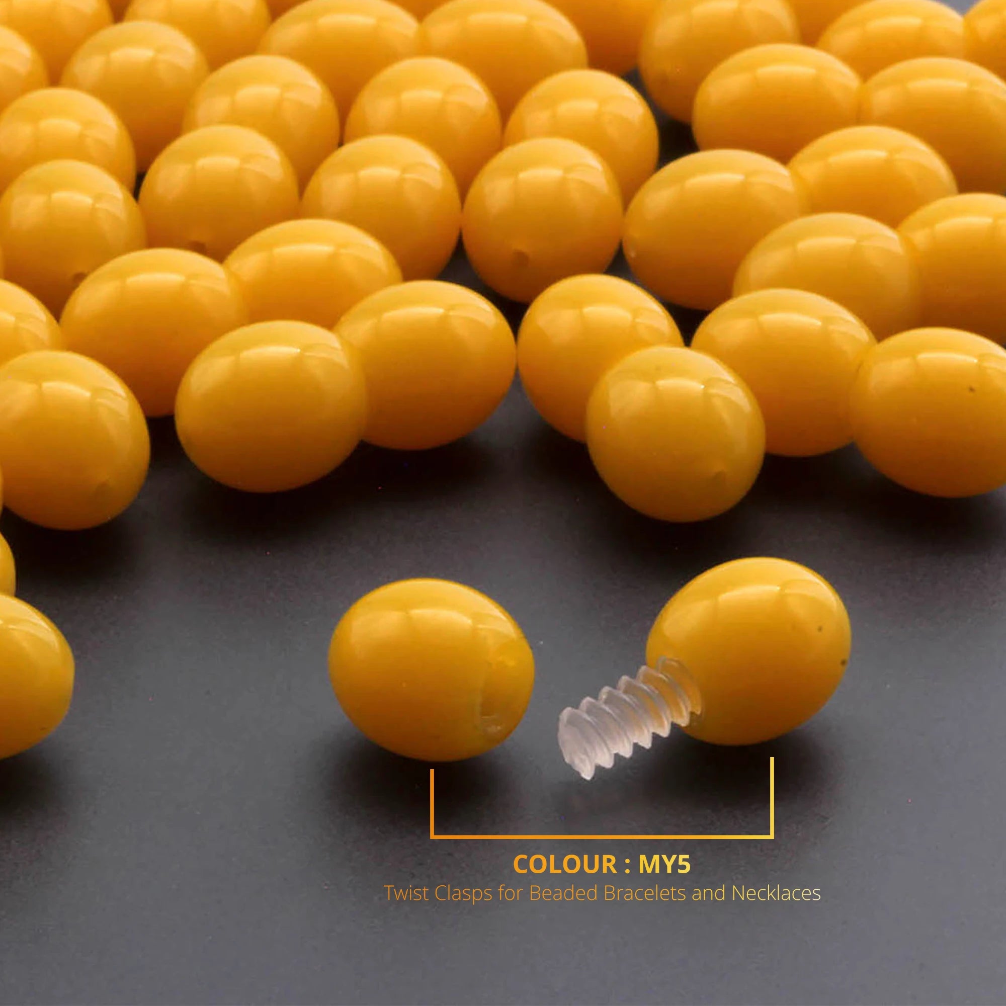 Lot of 50pcs Screw Clasps for Amber and Gemstone Beads Jewelry - Butterscotch (MY5)