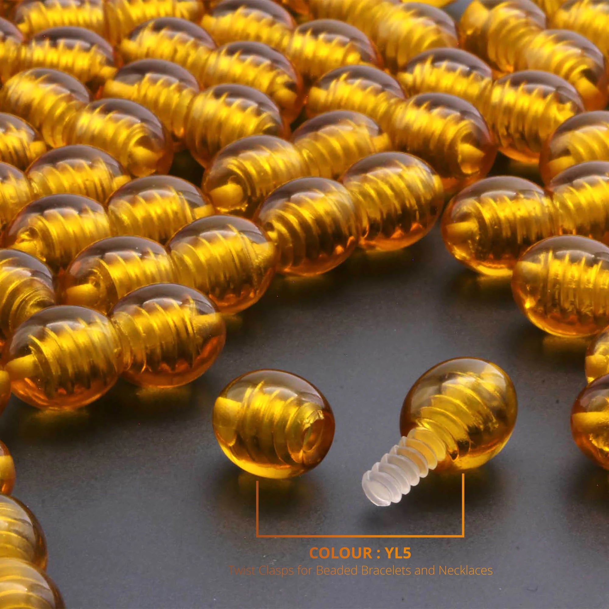 Lot of 50pcs Screw Clasps for Amber and Gemstone Beads Jewelry - Honey (YL5)