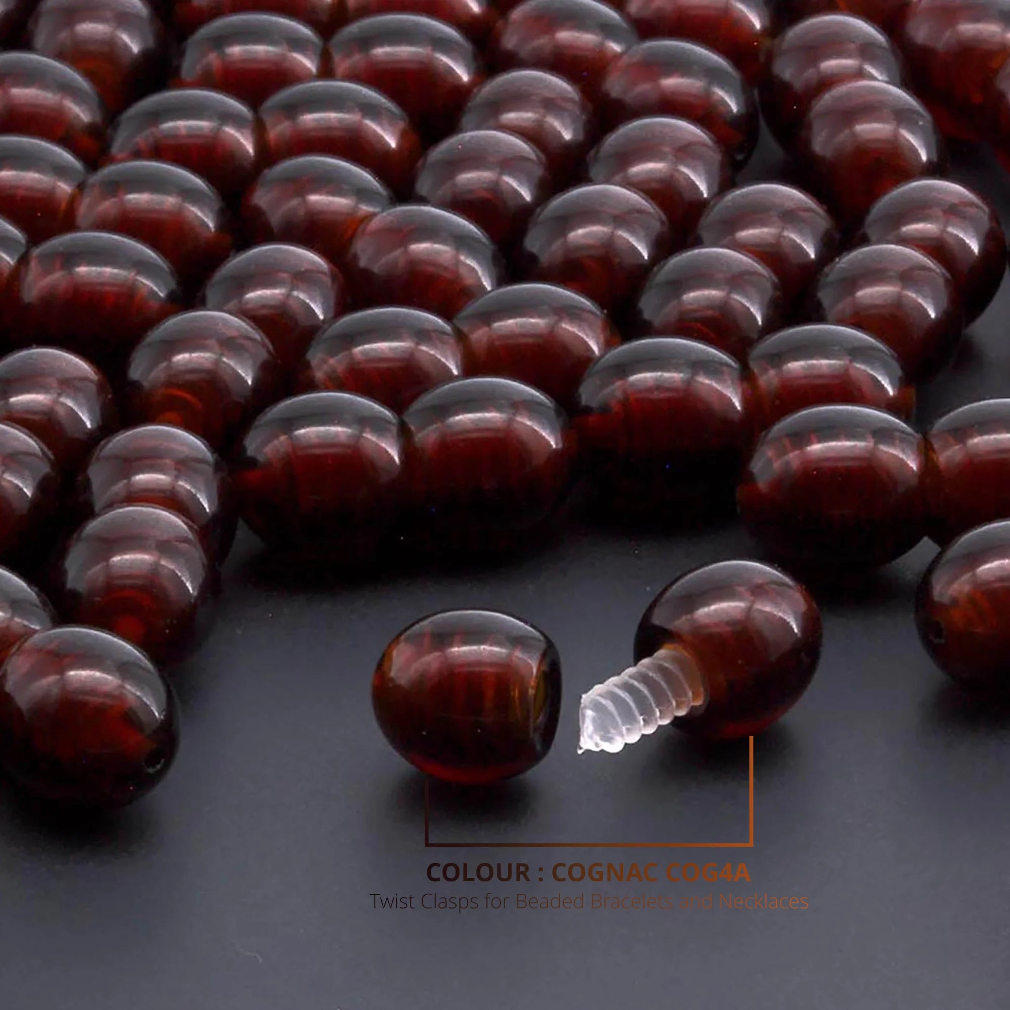 Lot of 50pcs Screw Clasps for Amber and Gemstone Beads Jewelry - Cherry (COG4A)