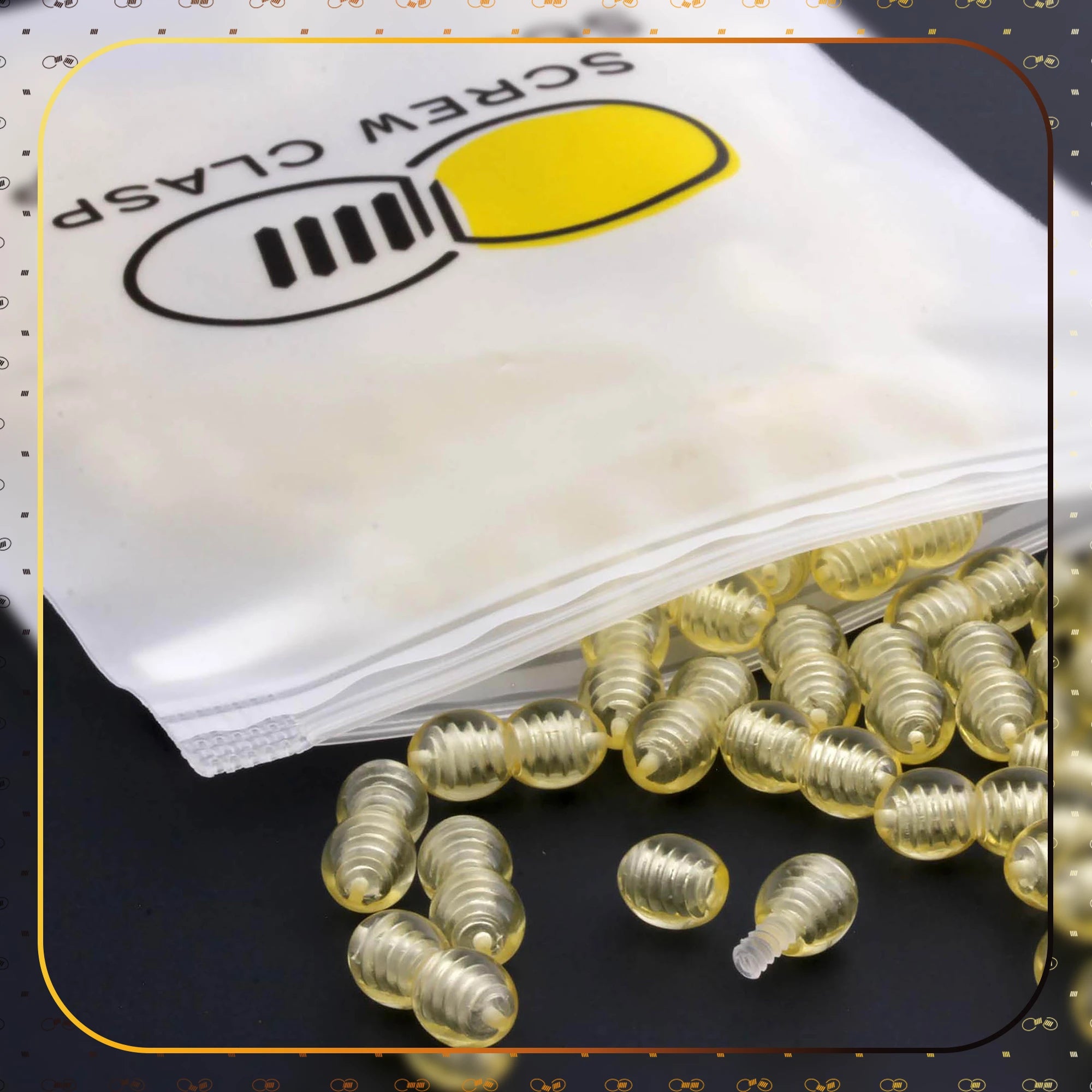 Lot of 50pcs Screw Clasps for Amber and Gemstone Beads Jewelry - Yellow (YL6)