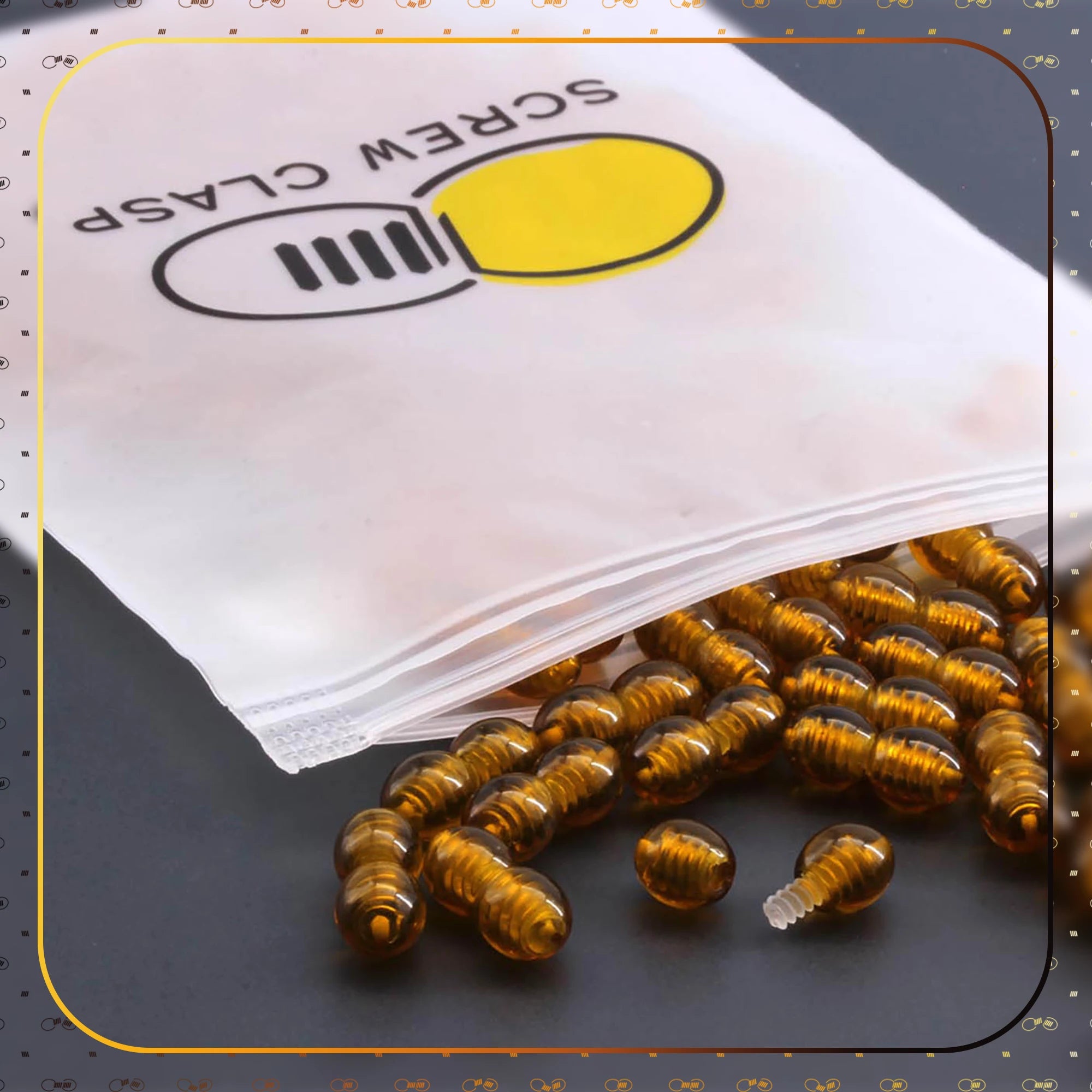 Lot of 50pcs Screw Clasps for Amber and Gemstone Beads Jewelry - Cognac (COG6)