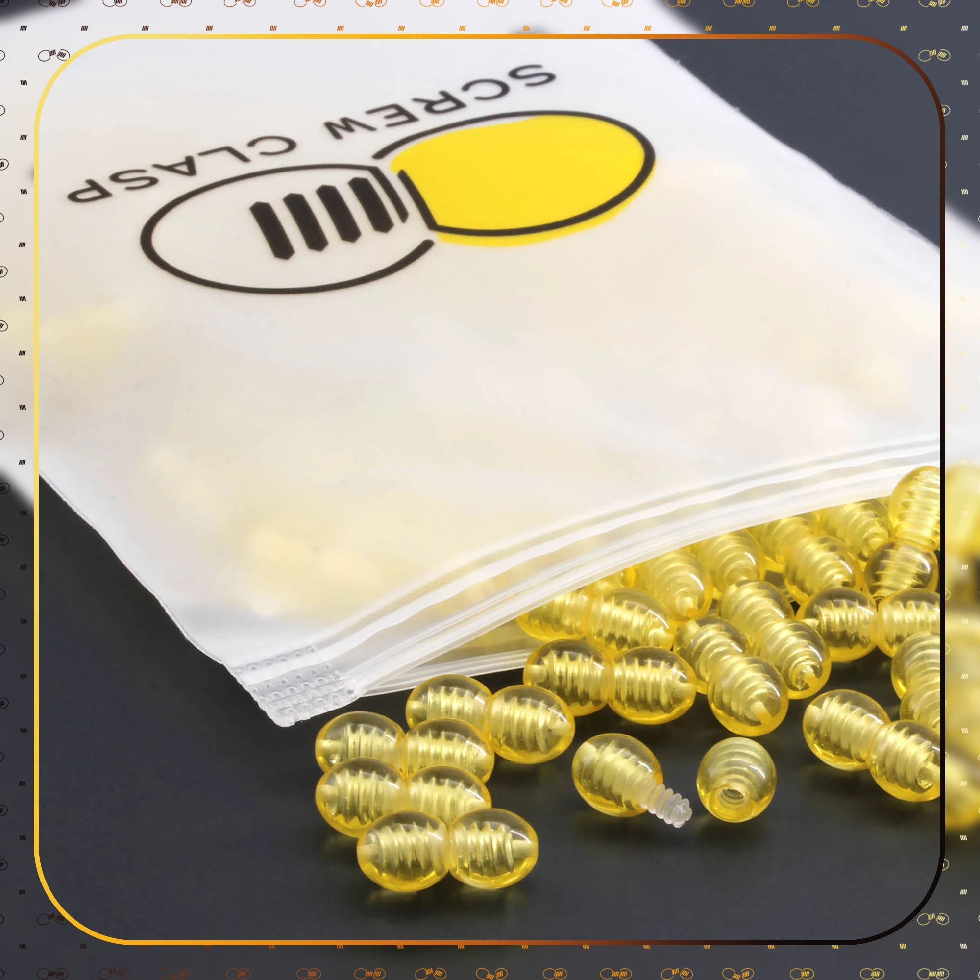Lot of 50pcs Screw Clasps for Amber and Gemstone Beads Jewelry - Yellow (YL1)