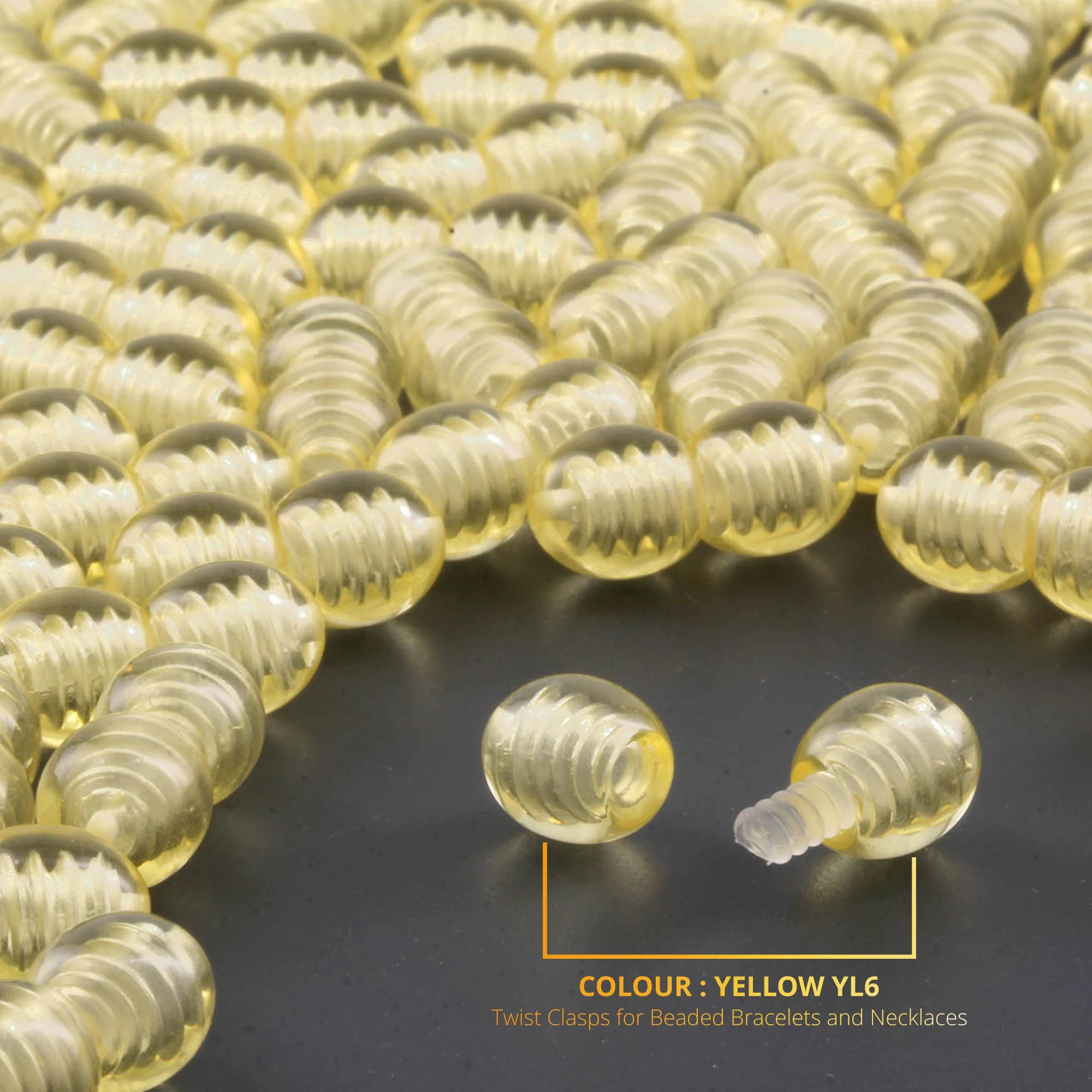 Lot of 50pcs Screw Clasps for Amber and Gemstone Beads Jewelry - Yellow (YL6)