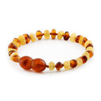 BALTIC AMBER BABY TEETHING BRACELETS LOT OF 10pcs - ROUNDEL. LE532