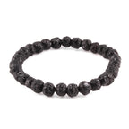 Baltic Amber Adult Bracelet Baroque Black Raw Finish - Wholesale Lot of 10 - 18cm / 7in - XB54B-RAW