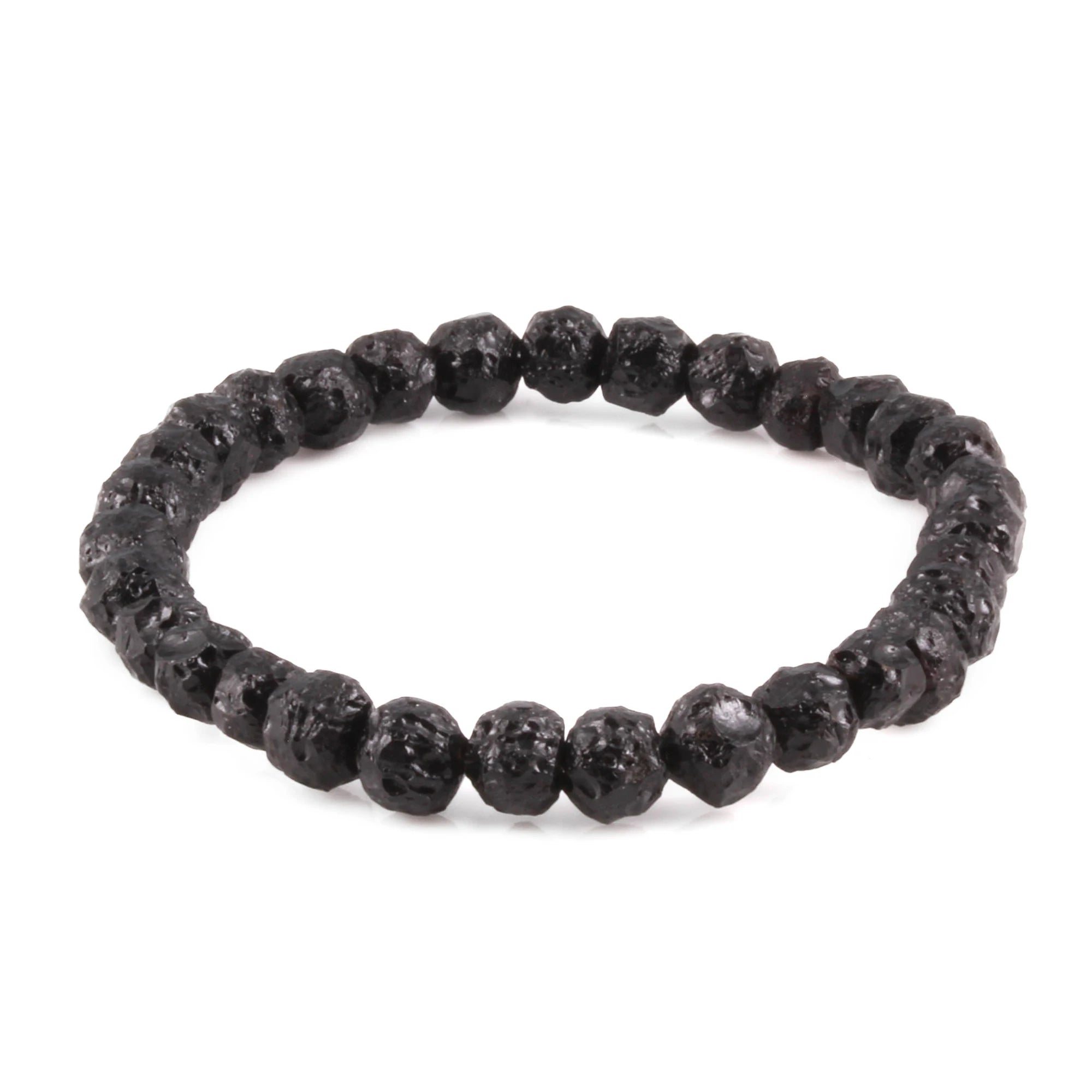 Baltic Amber Adult Bracelet Baroque Black Raw Finish - Wholesale Lot of 10 - 18cm / 7in - XB54B-RAW