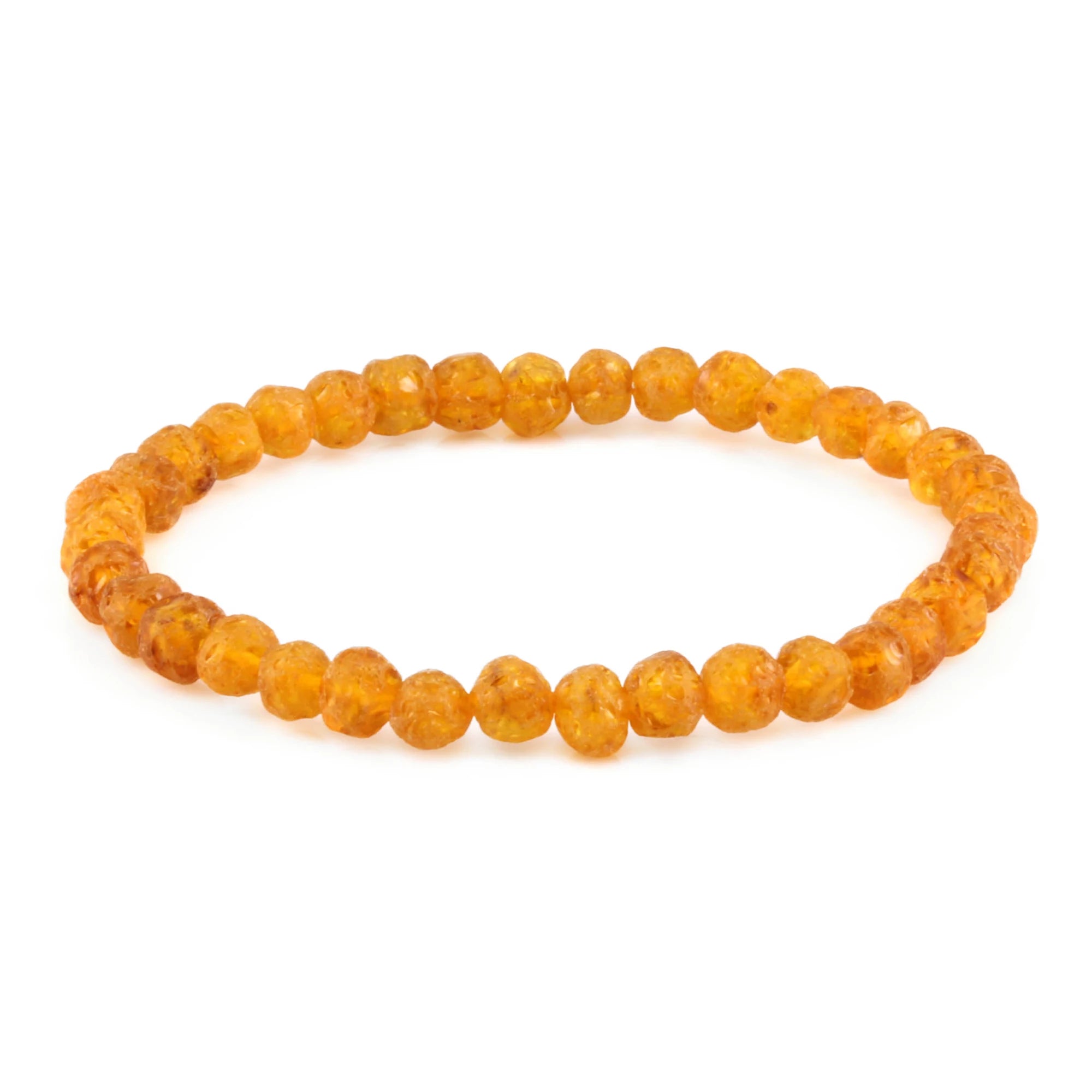 Baltic Amber Adult Bracelet Baroque Light Cognac Raw Finish - Wholesale Lot of 10 - 18cm / 7in - XB54LC-RAW