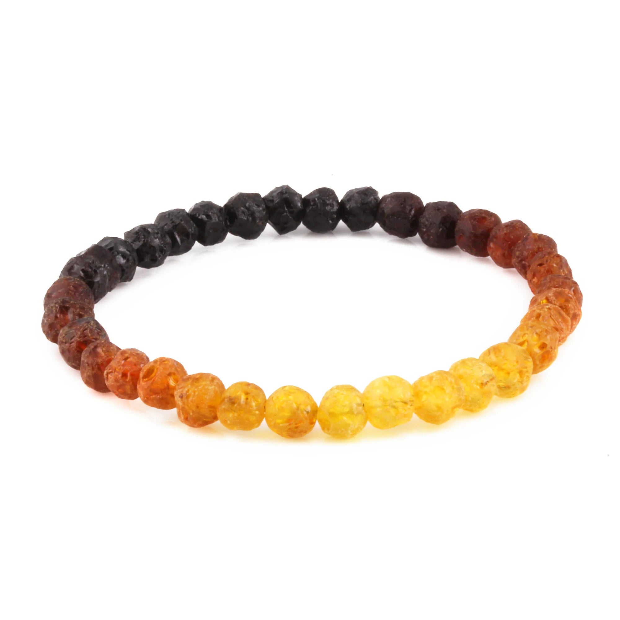 Baltic Amber Adult Bracelet Baroque Rainbow Raw Finish - Wholesale Lot of 10 - 18cm / 7in - XB54R2-RAW