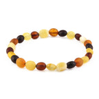 Baltic Amber Adult Bracelet Olive Multicolor Matte Finish - Wholesale Lot of 10 - 18cm / 7in - XO54MM