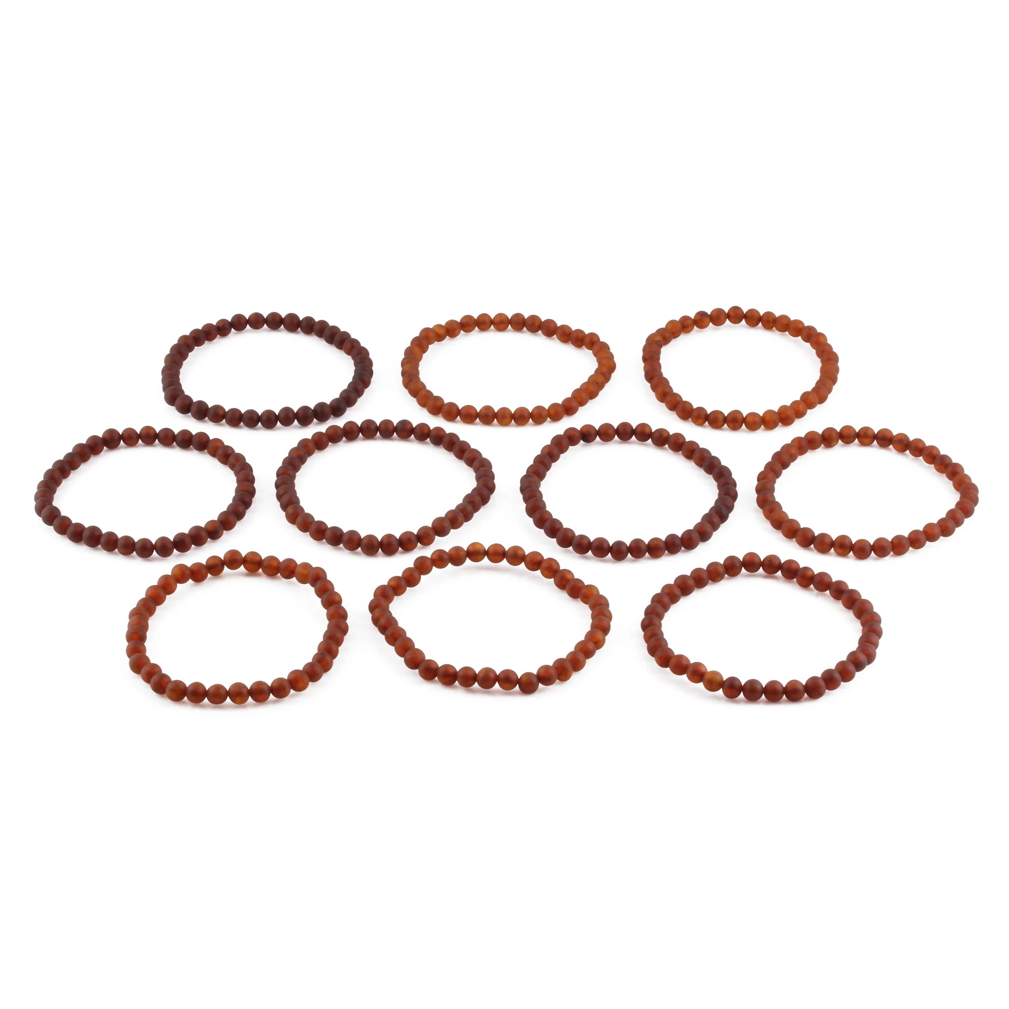 BALTIC AMBER ADULT BRACELETS LOT OF 10pcs - BAROQUE. XB54CM