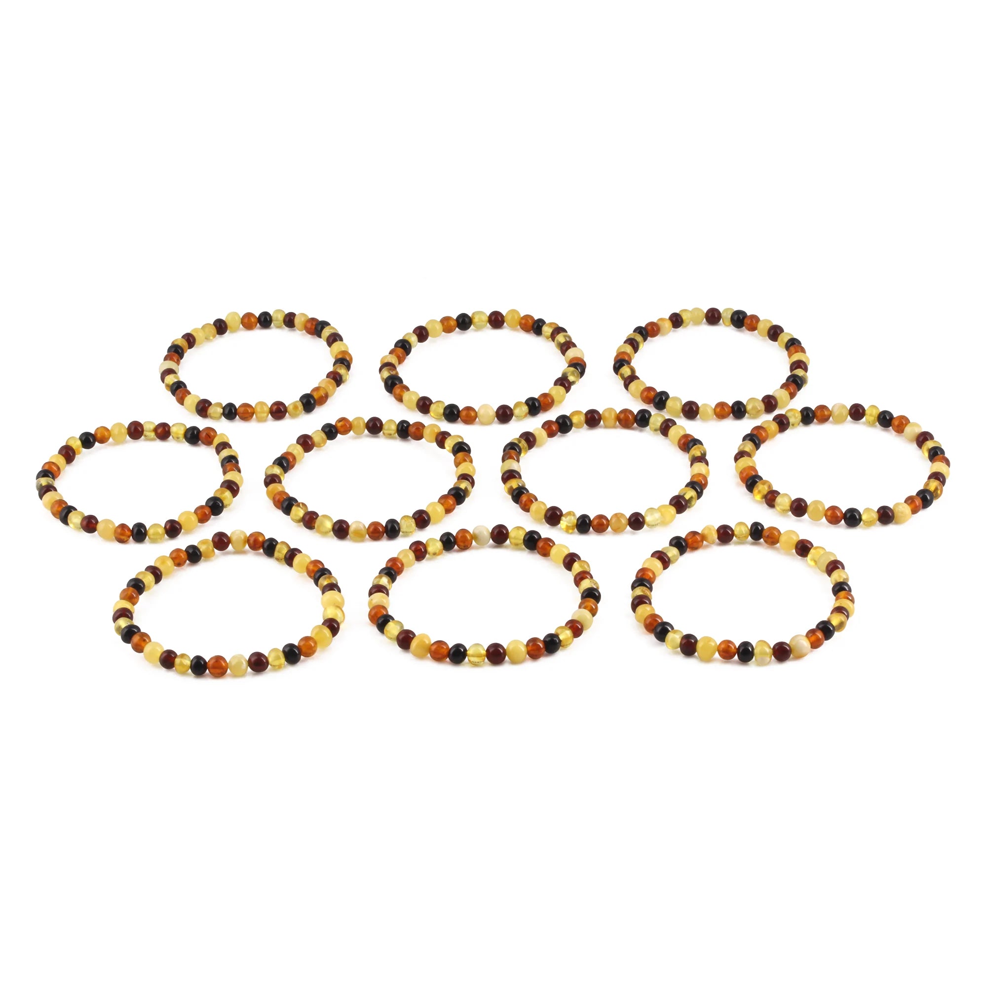 BALTIC AMBER ADULT BRACELETS LOT OF 10pcs - BAROQUE. XB54M