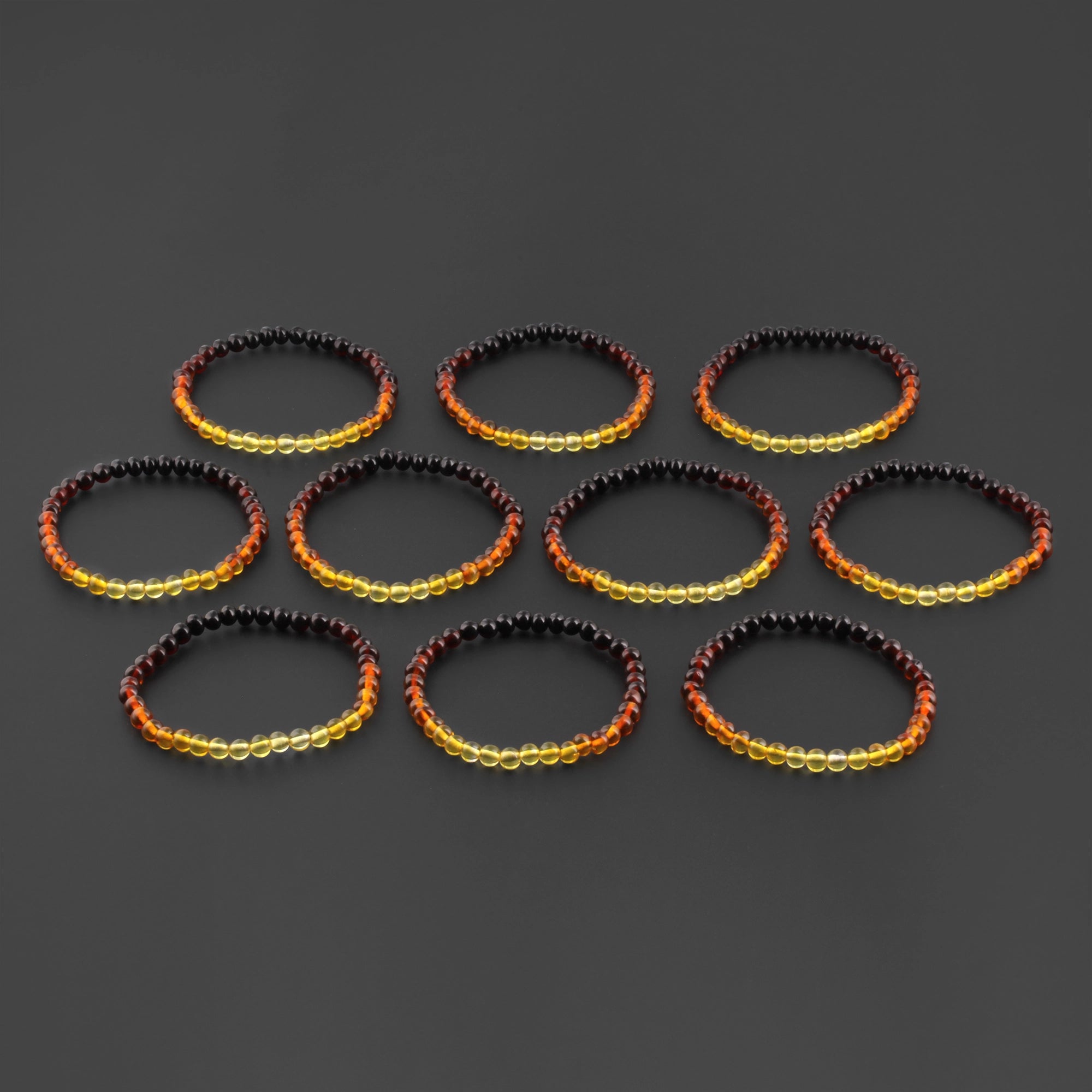 BALTIC AMBER ADULT BRACELETS LOT OF 10pcs - BAROQUE. XB54R