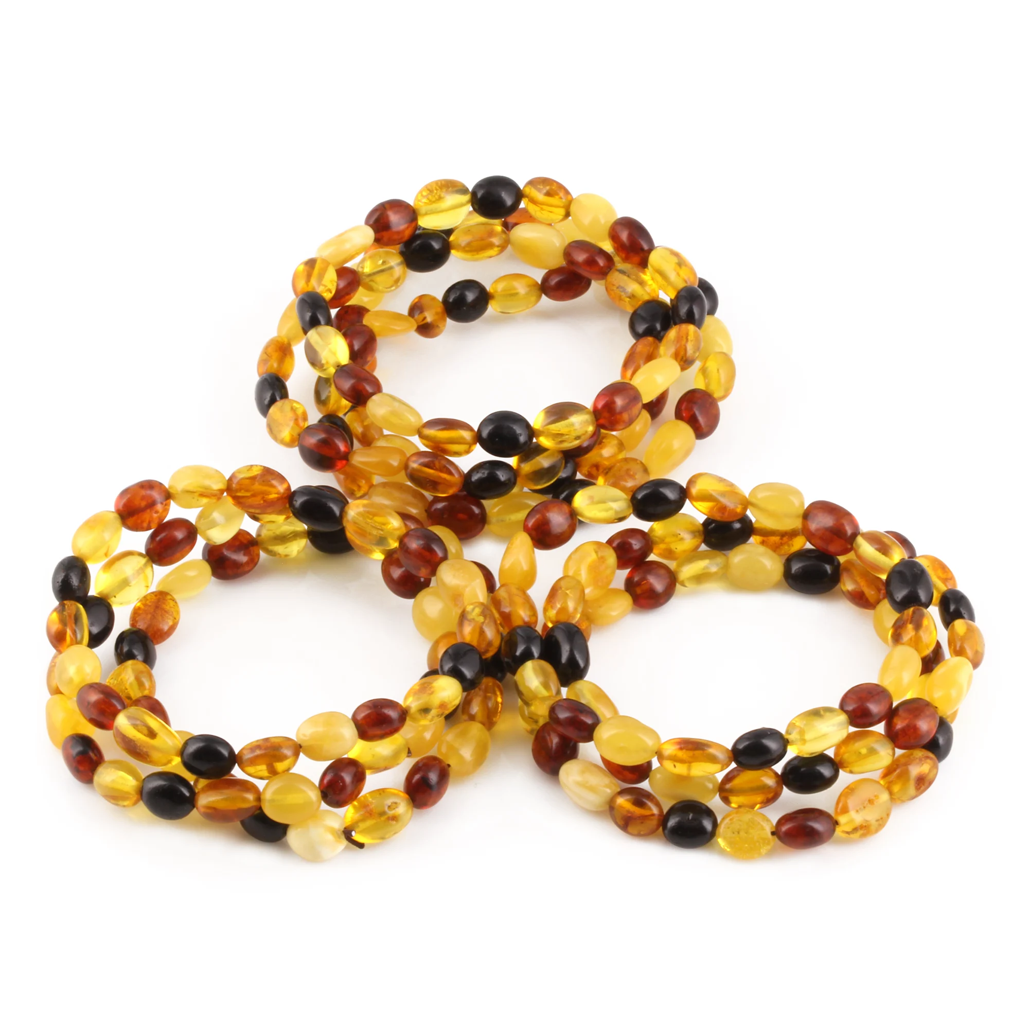 BALTIC AMBER ADULT BRACELETS LOT OF 10pcs - OLIVE. XO75M