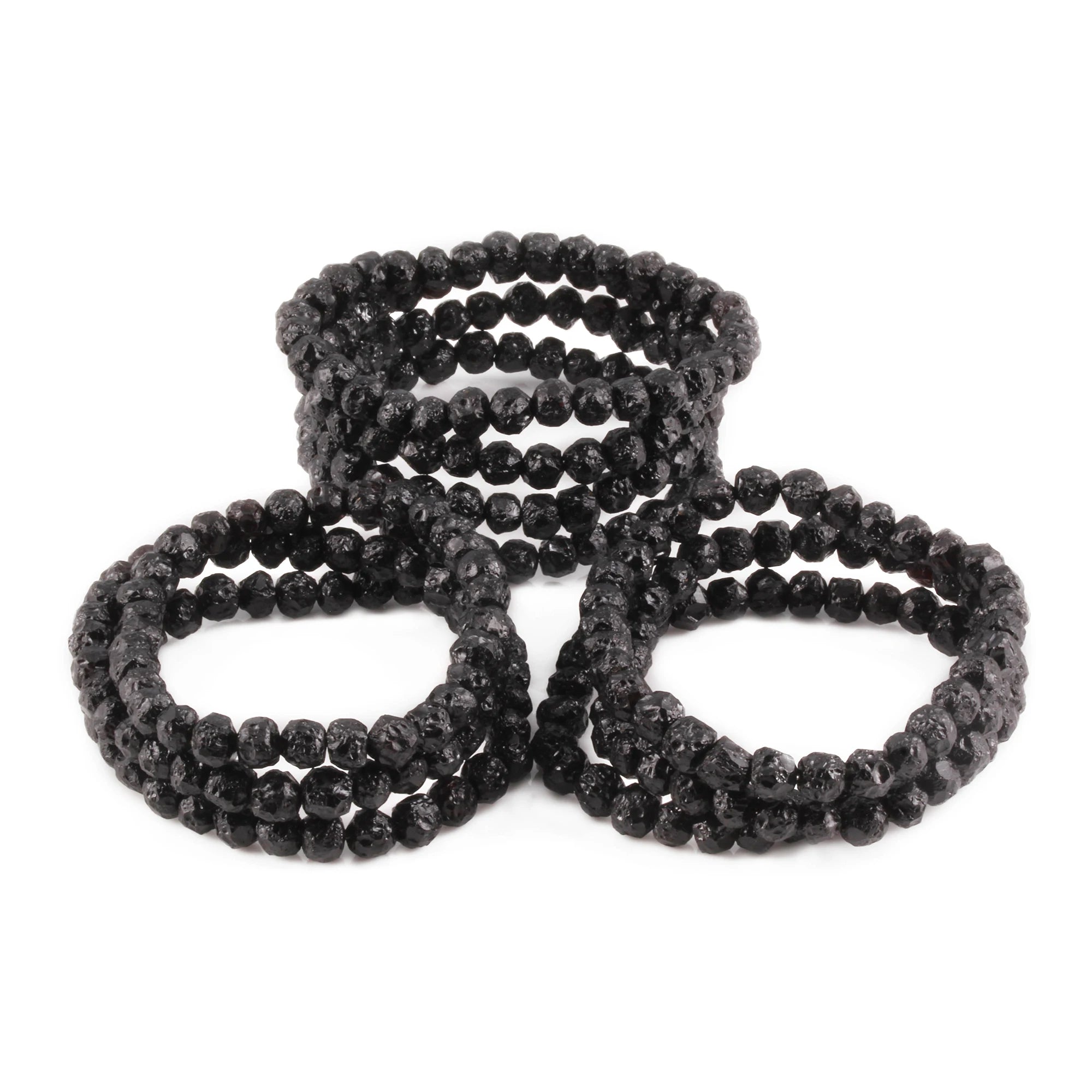 Baltic Amber Adult Bracelet Baroque Black Raw Finish - Wholesale Lot of 10 - 18cm / 7in - XB54B-RAW