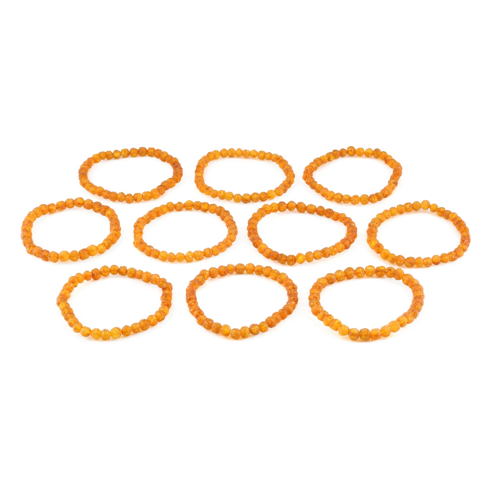 Baltic Amber Adult Bracelet Baroque Light Cognac Raw Finish - Wholesale Lot of 10 - 18cm / 7in - XB54LC-RAW