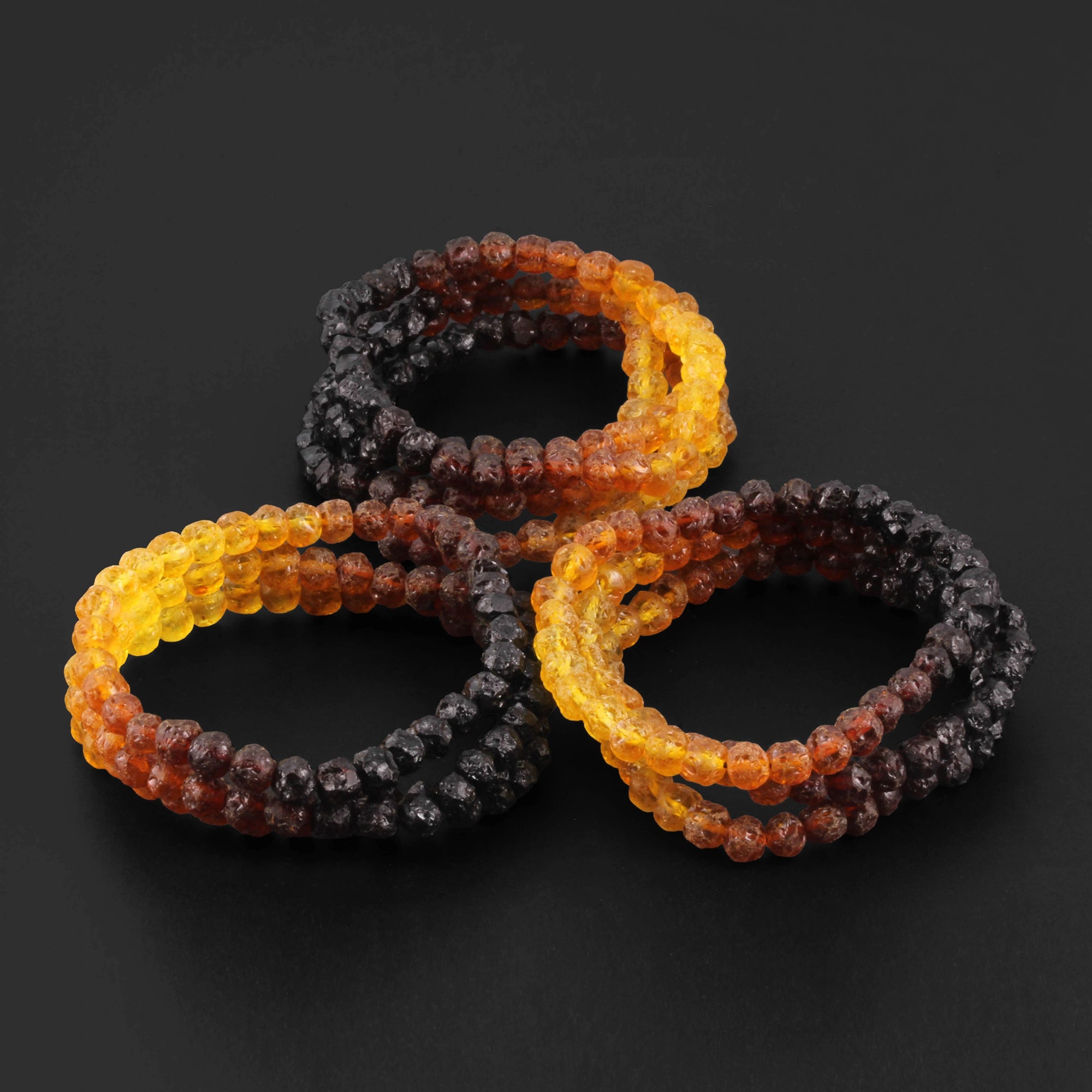 Baltic Amber Adult Bracelet Baroque Rainbow Raw Finish - Wholesale Lot of 10 - 18cm / 7in - XB54R2-RAW