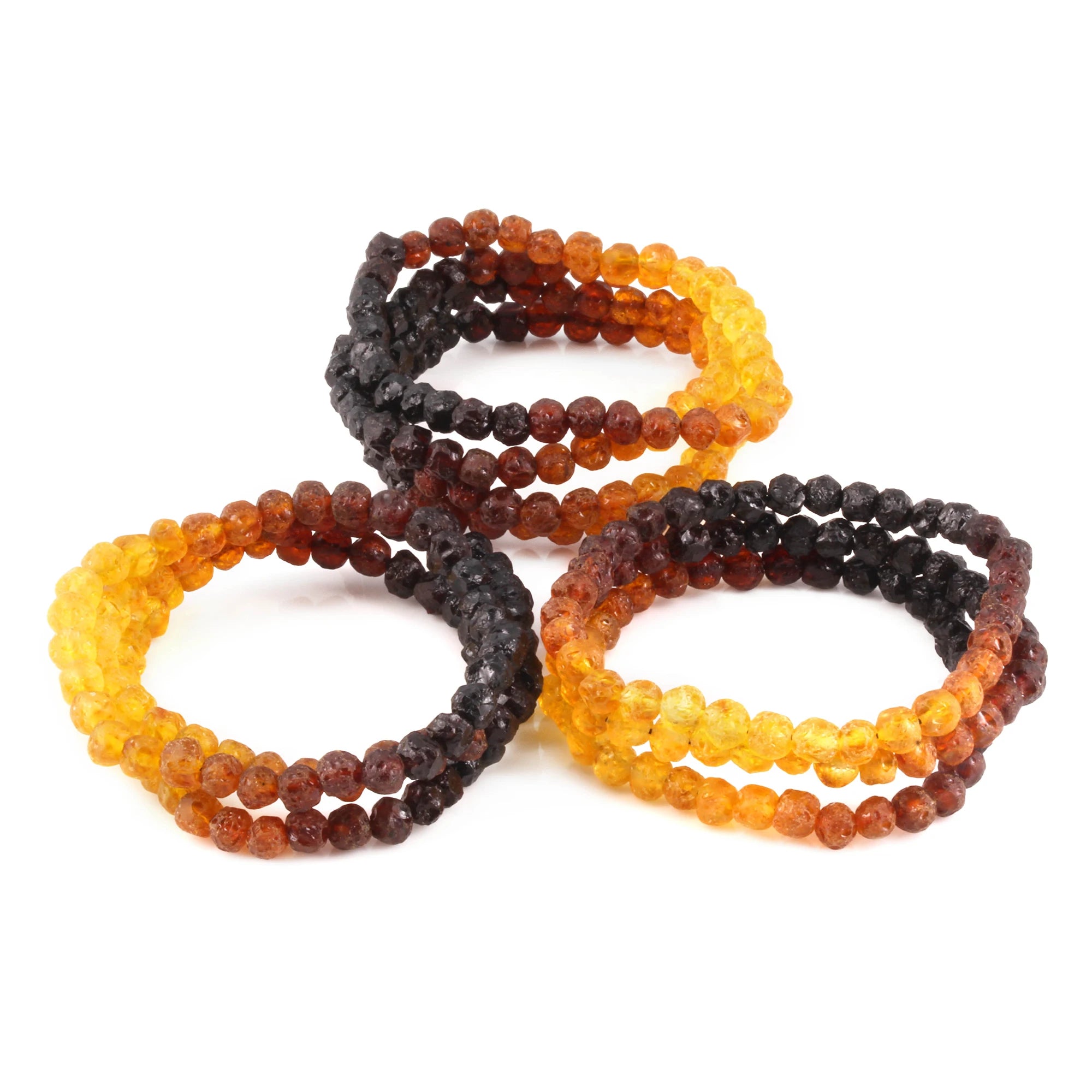 Baltic Amber Adult Bracelet Baroque Rainbow Raw Finish - Wholesale Lot of 10 - 18cm / 7in - XB54R2-RAW