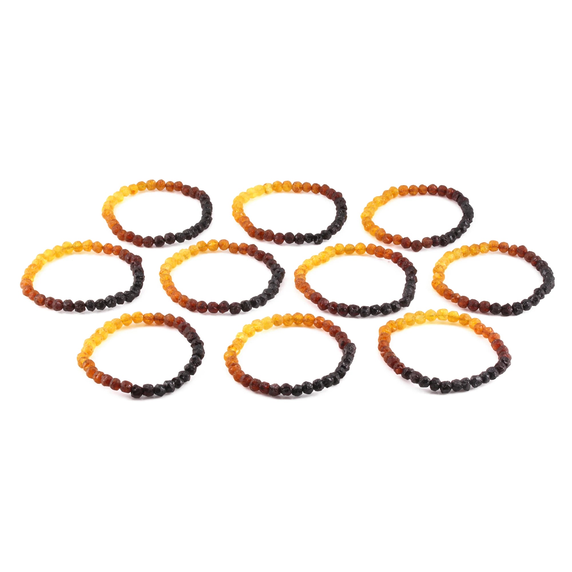 Baltic Amber Adult Bracelet Baroque Rainbow Raw Finish - Wholesale Lot of 10 - 18cm / 7in - XB54R2-RAW