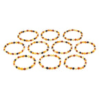 Baltic Amber Adult Bracelet Olive Multicolor Glossy Finish - Wholesale Lot of 10 - 18cm / 7in - XO54M