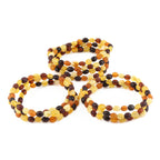 Baltic Amber Adult Bracelet Olive Multicolor Matte Finish - Wholesale Lot of 10 - 18cm / 7in - XO54MM
