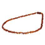 Baltic Amber Adult Necklace Baroque Cognac Glossy Finish – Wholesale Lot of 10pcs - 45cm / 17.7in – XB43C