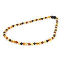 Baltic Amber Adult Necklace Baroque Multicolor Glossy Finish – Wholesale Lot of 10pcs - 45cm / 17.7in – XB54M2
