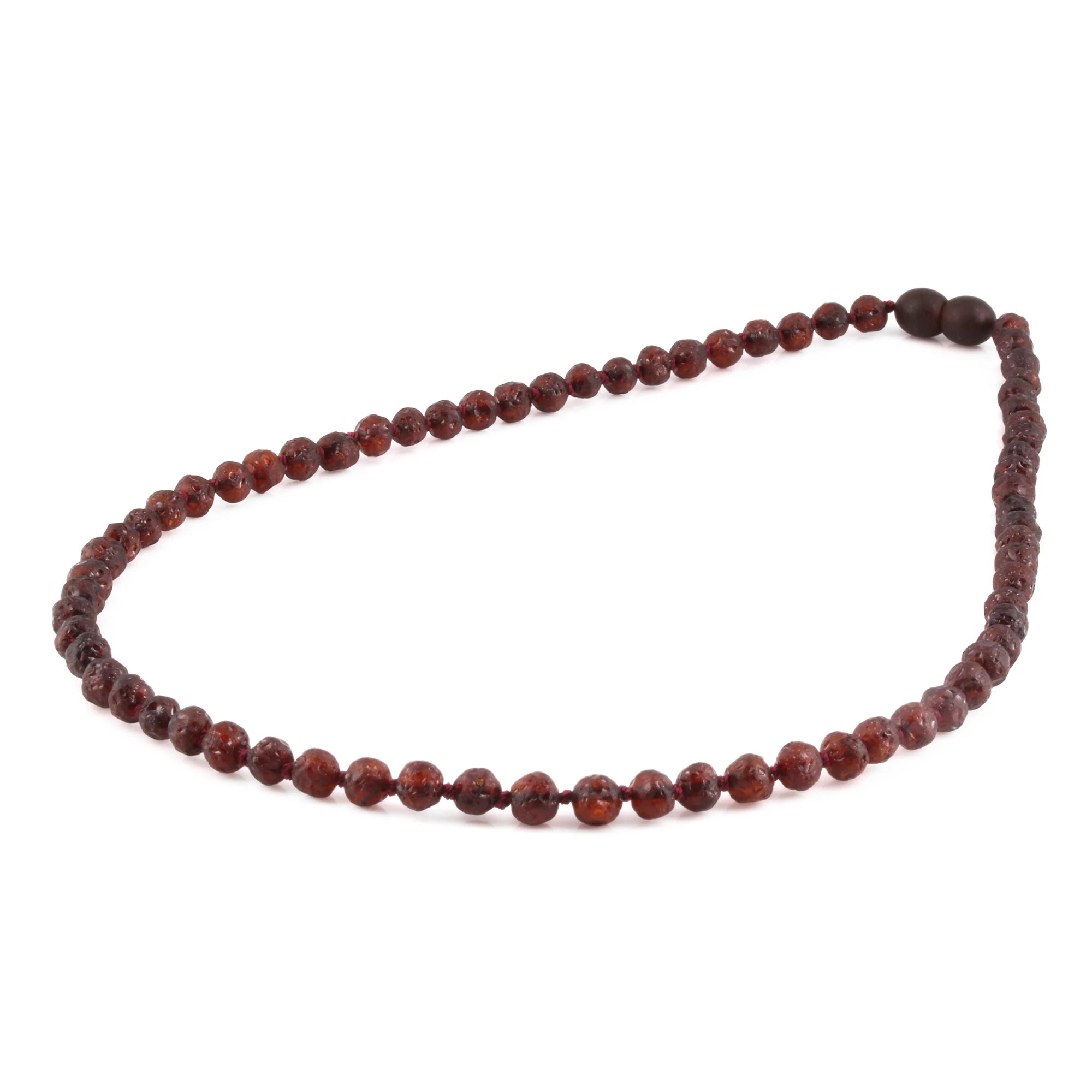Baltic Amber Adult Necklace Baroque Dark Cognac Raw Finish – Wholesale Lot of 10pcs - 45cm / 17.7in – XB54DC-RAW