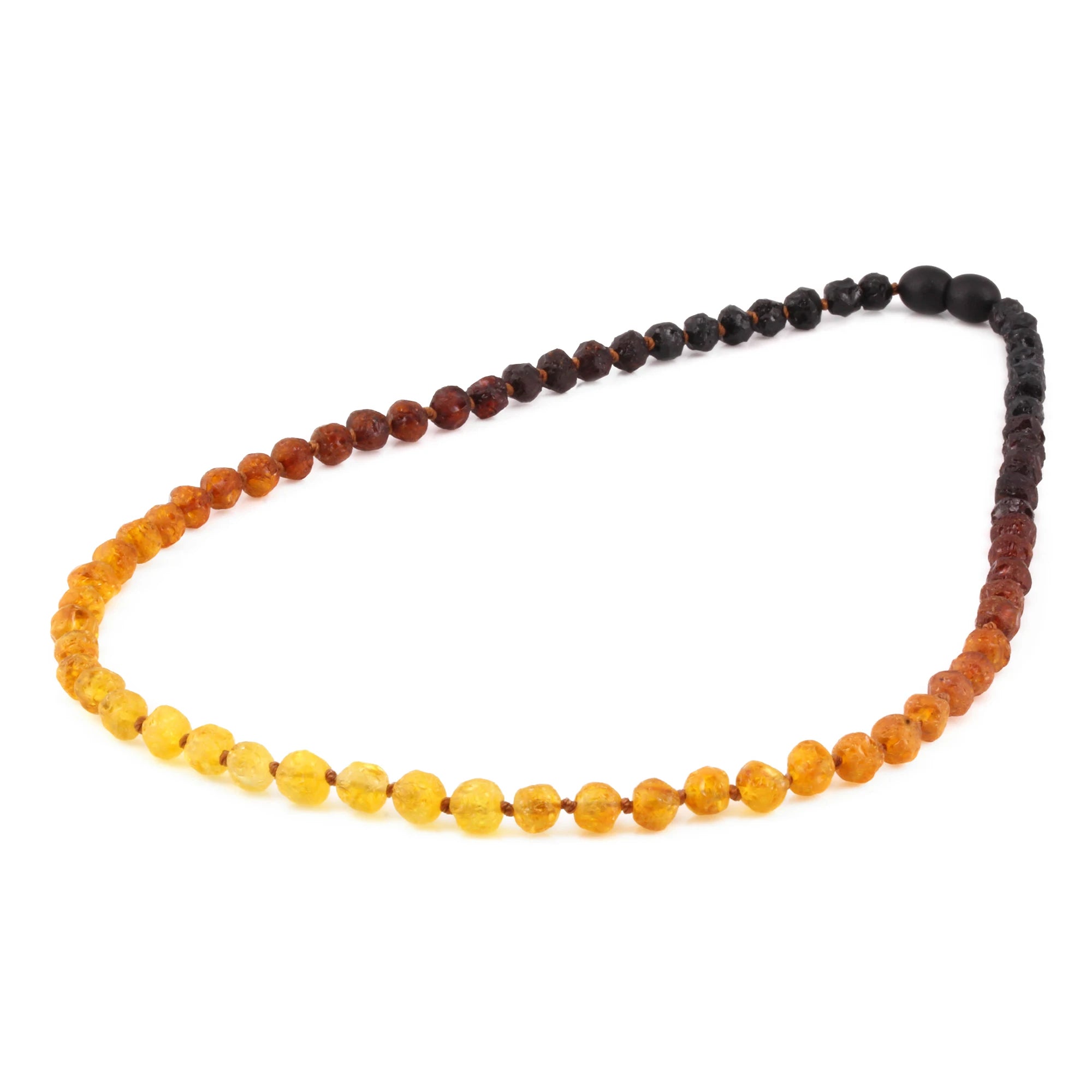 Baltic Amber Adult Necklace Baroque Rainbow Raw Finish – Wholesale Lot of 10pcs - 45cm / 17.7in – XB54R2-RAW