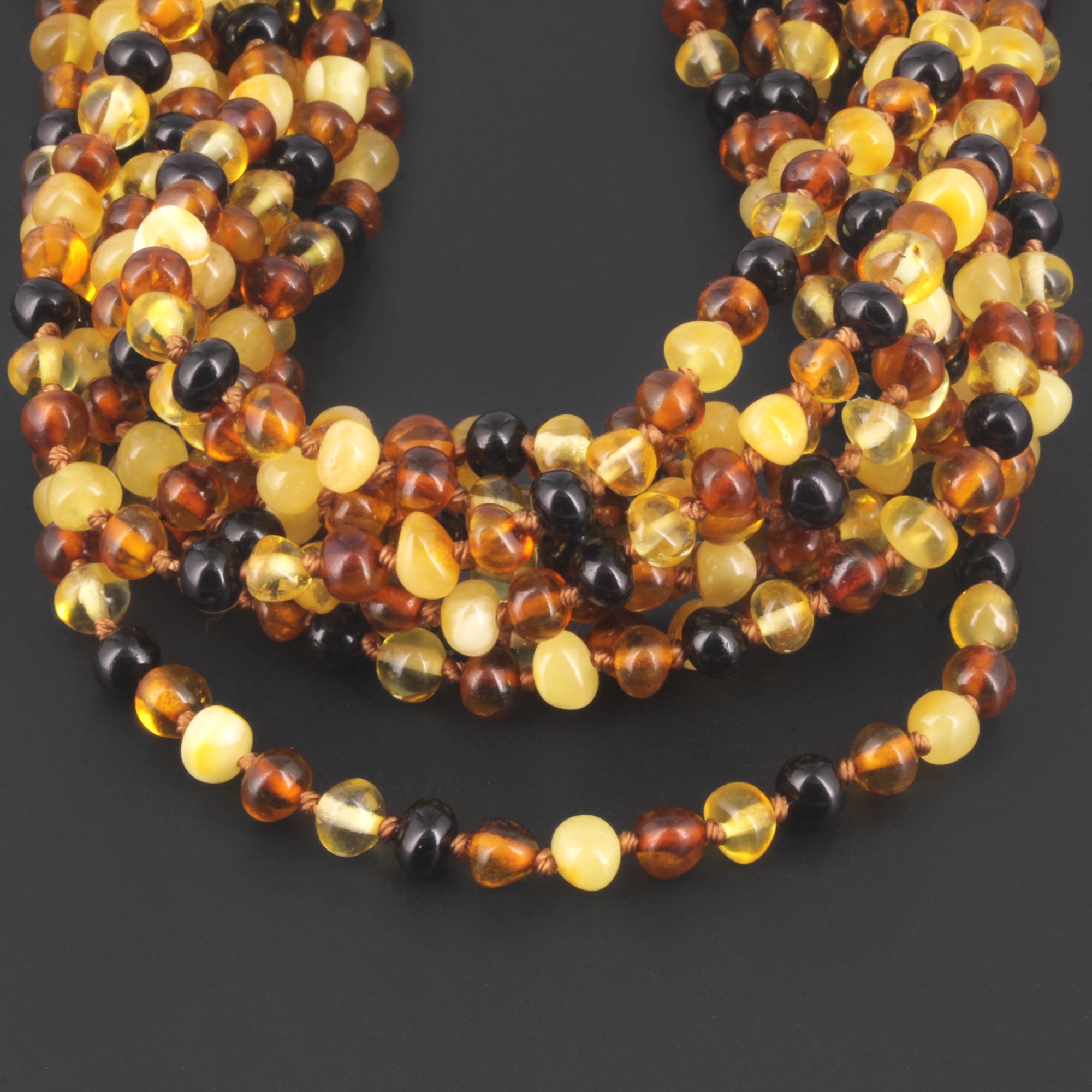 BALTIC AMBER ADULT NECKLACES LOT OF 10pcs - BAROQUE. XB54M