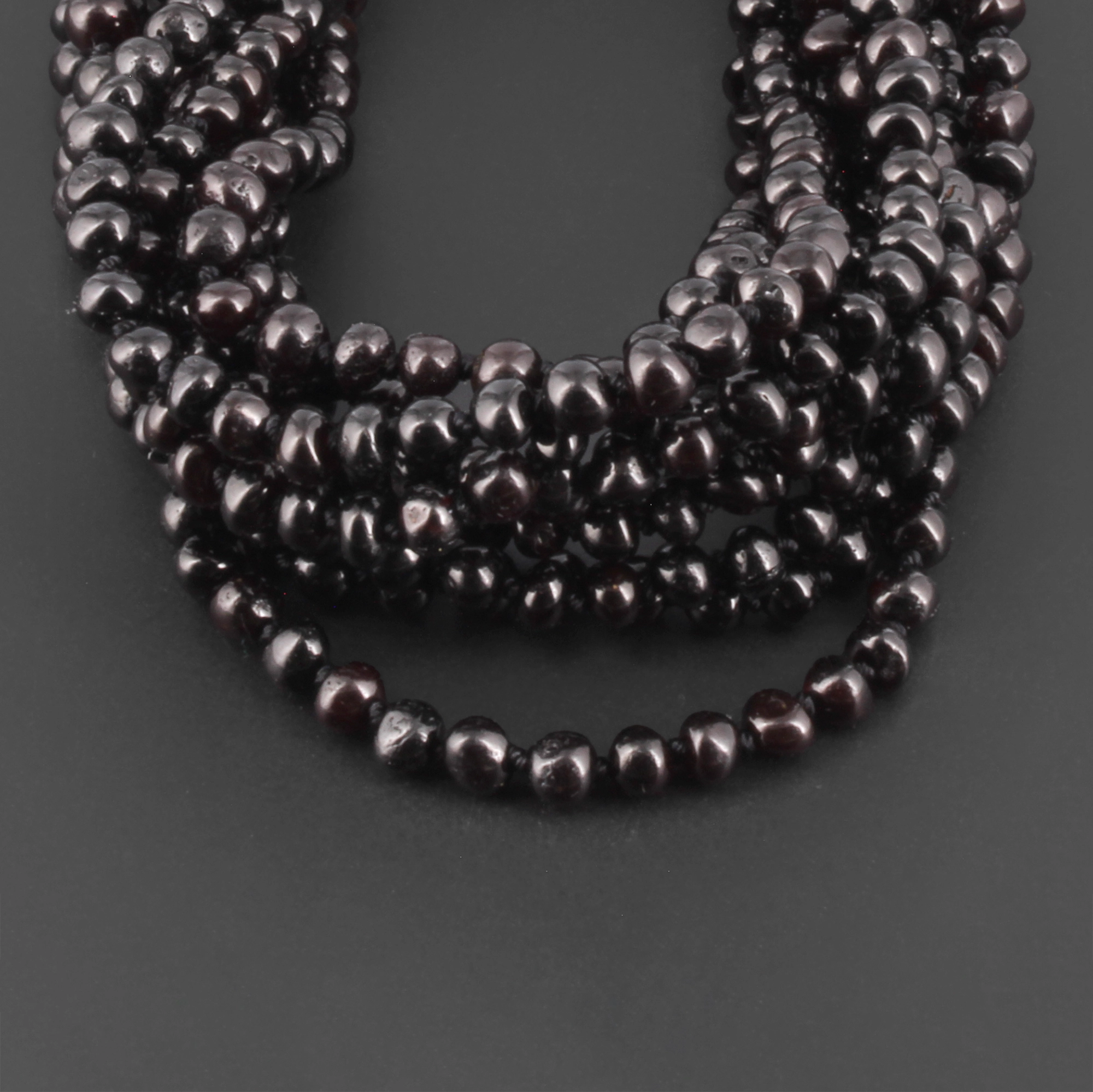 Baltic Amber Adult Necklace Baroque Black Glossy Finish – Wholesale Lot of 10pcs - 45cm / 17.7in – XB54B