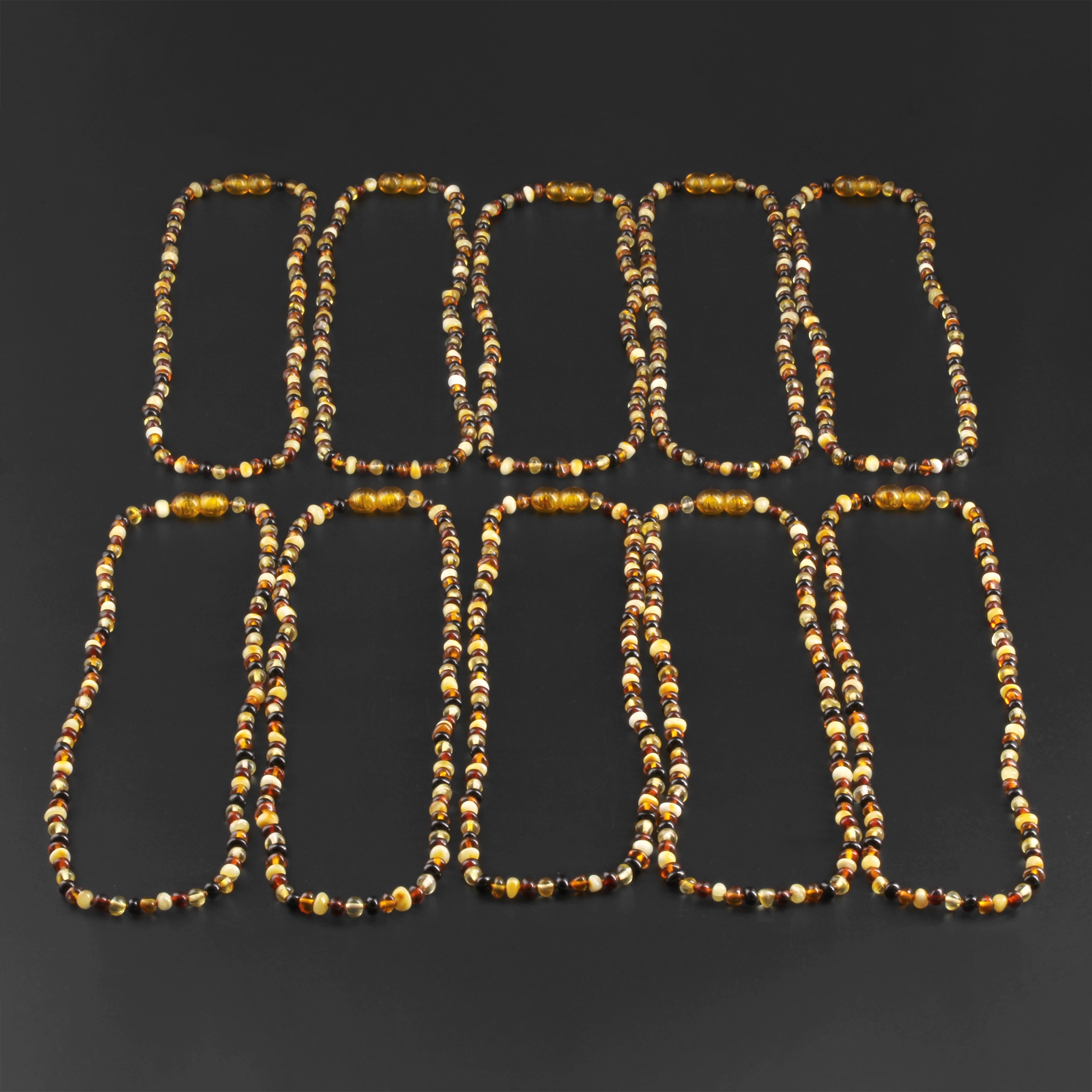 BALTIC AMBER ADULT NECKLACES LOT OF 10pcs - BAROQUE. XB43M