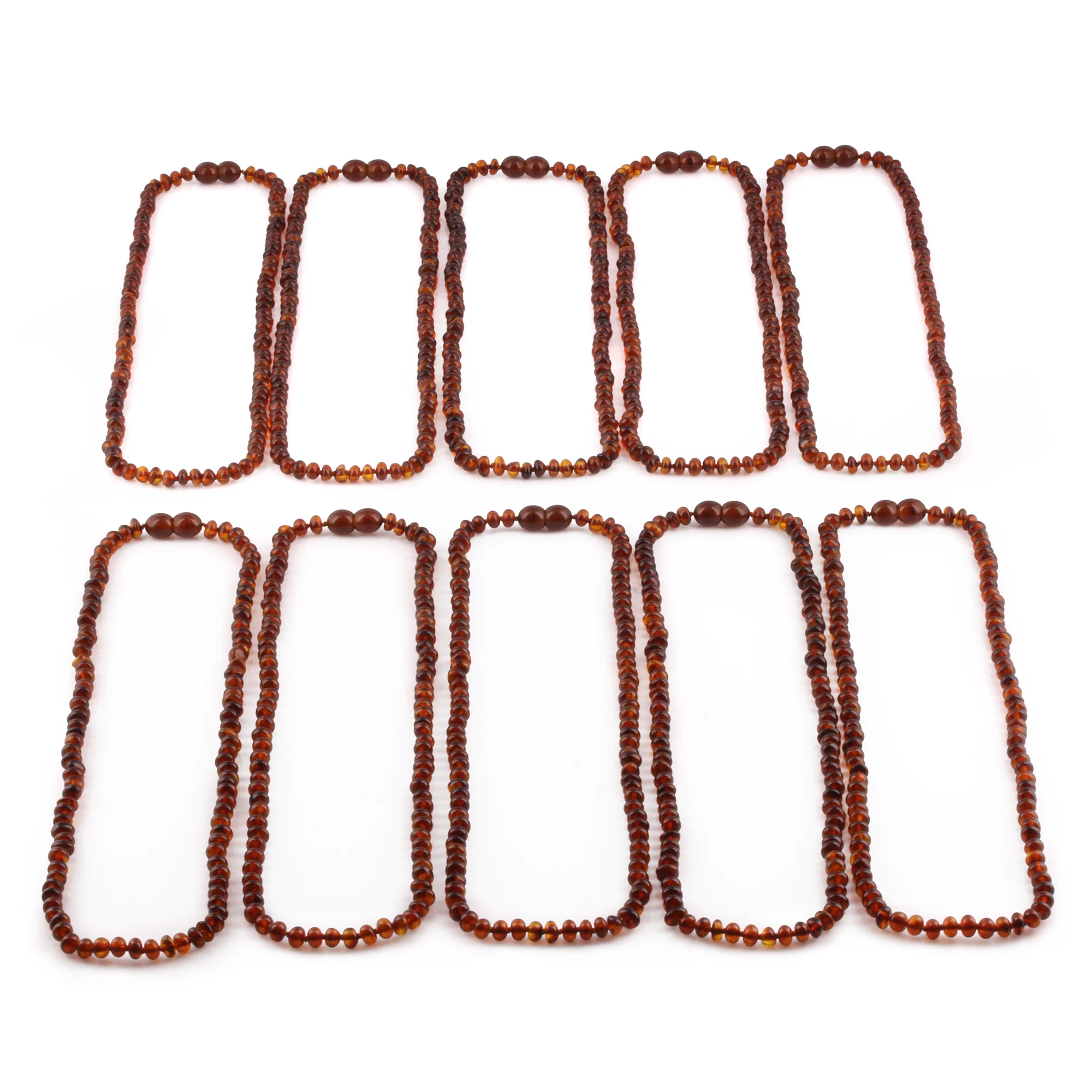 BALTIC AMBER ADULT NECKLACES LOT OF 10pcs - ROUNDEL. XR53C
