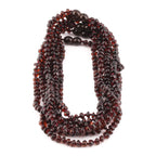 Baltic Amber Adult Necklace Roundel Dark Cognac Glossy Finish – Wholesale Lot of 10pcs - 45cm / 17.7in – XR53DC
