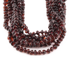 Baltic Amber Adult Necklace Roundel Dark Cognac Glossy Finish – Wholesale Lot of 10pcs - 45cm / 17.7in – XR53DC