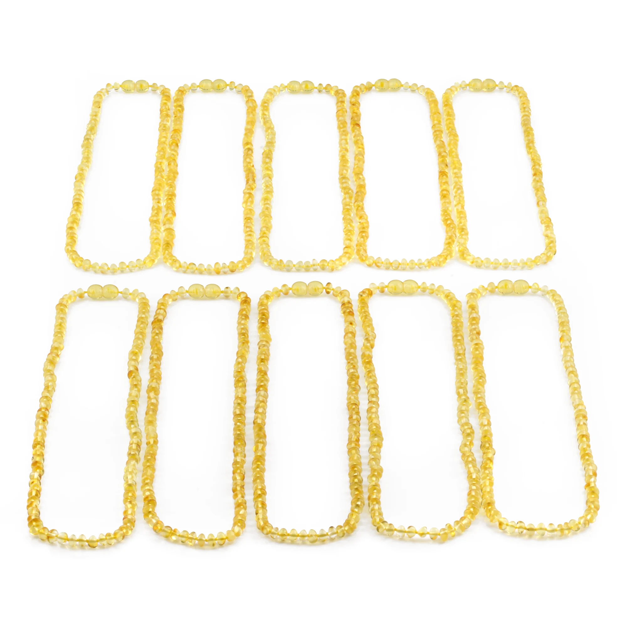 BALTIC AMBER ADULT NECKLACES LOT OF 10pcs - ROUNDEL. XR53Y