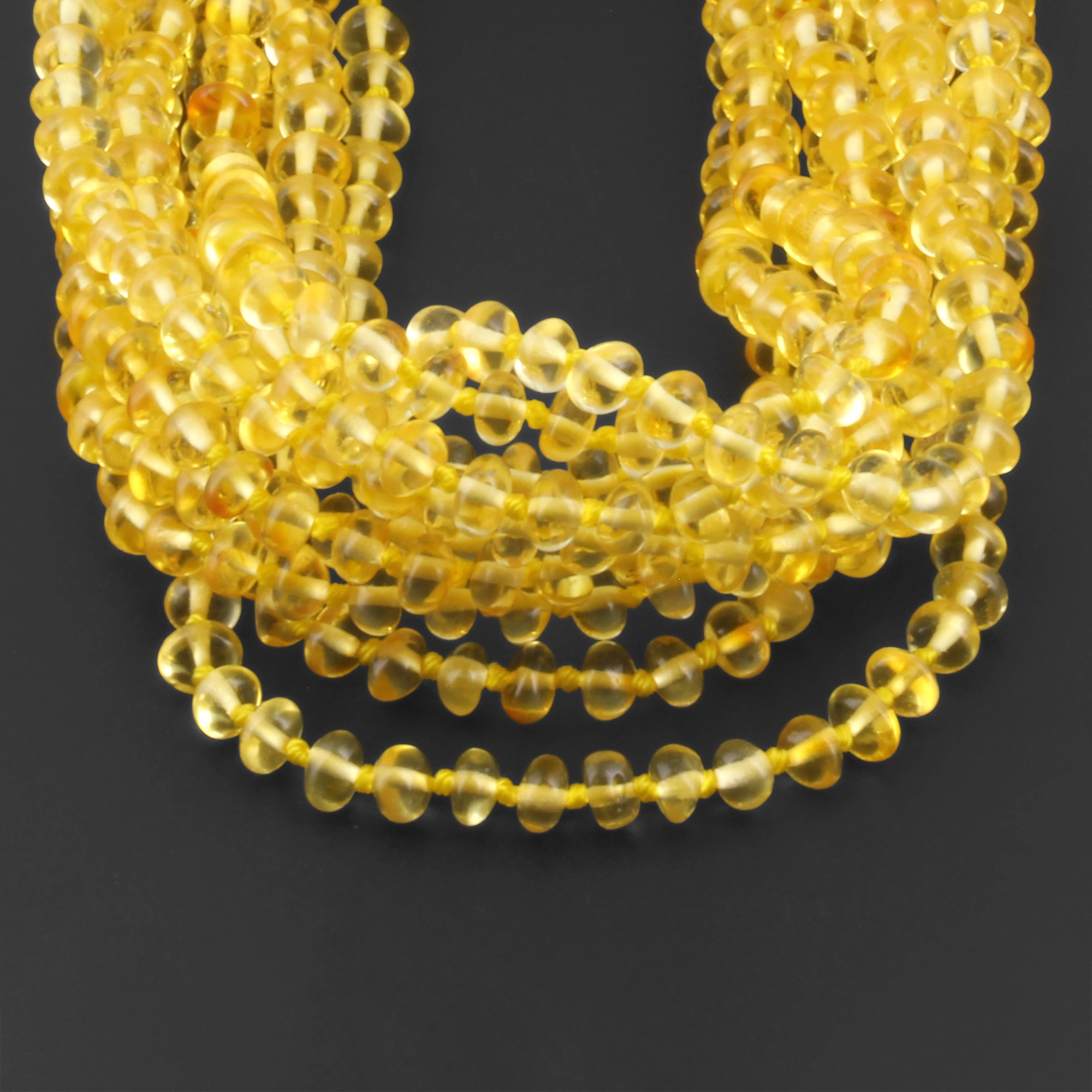 BALTIC AMBER ADULT NECKLACES LOT OF 10pcs - ROUNDEL. XR53Y