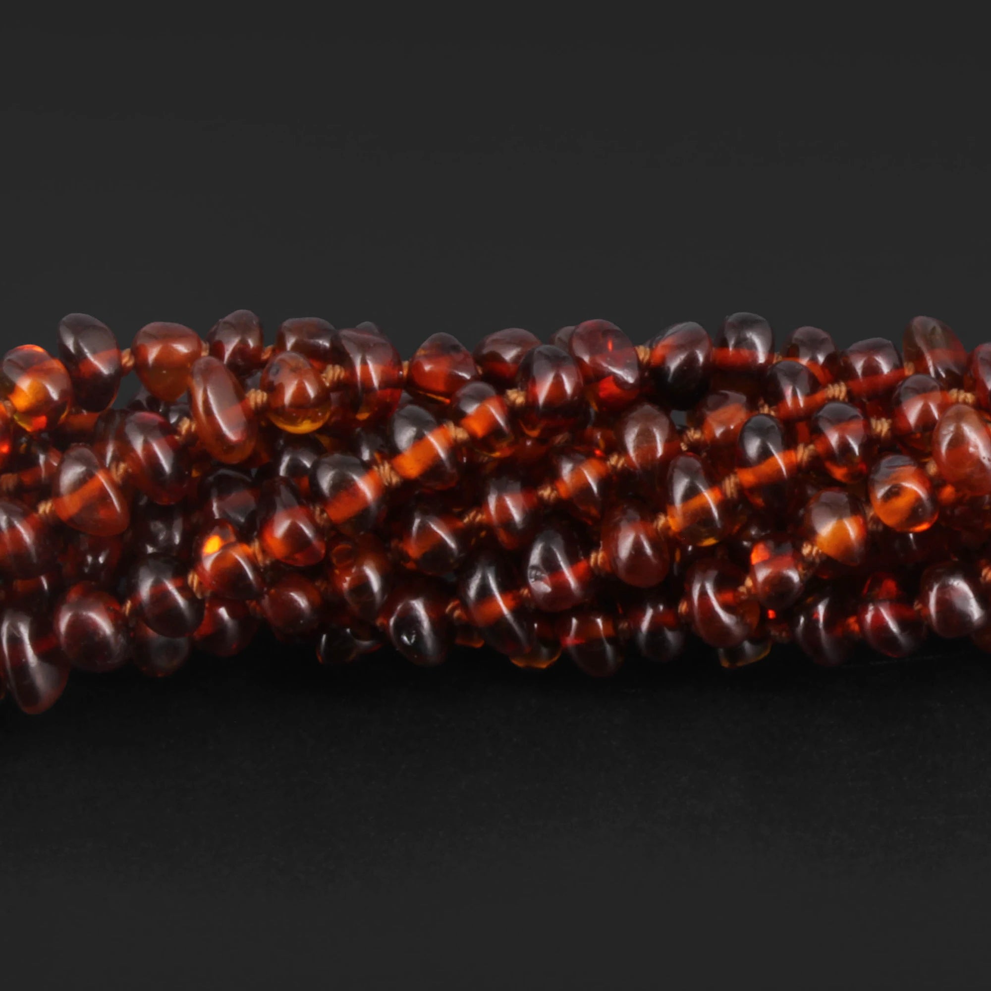 Baltic Amber Adult Necklace Baroque Cognac Glossy Finish – Wholesale Lot of 10pcs - 45cm / 17.7in – XB43C