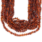 Baltic Amber Adult Necklace Baroque Cognac Glossy Finish – Wholesale Lot of 10pcs - 45cm / 17.7in – XB43C