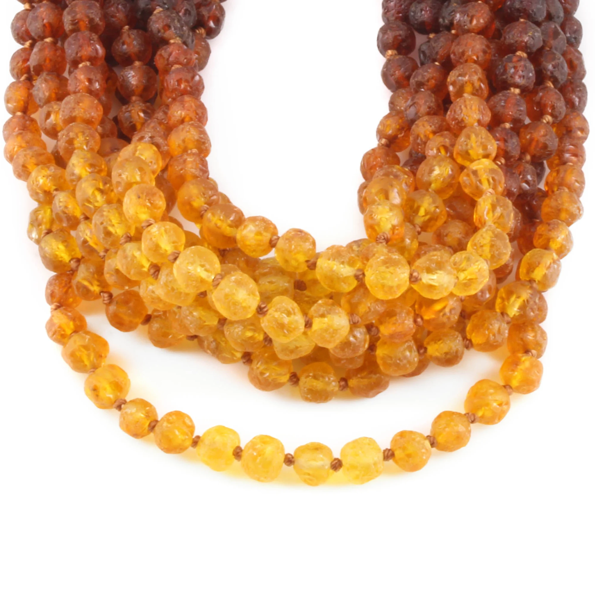Baltic Amber Adult Necklace Baroque Rainbow Raw Finish – Wholesale Lot of 10pcs - 45cm / 17.7in – XB54R2-RAW