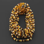 Baltic Amber Adult Necklace Roundel Multicolor Glossy Finish – Wholesale Lot of 10pcs - 45cm / 17.7in – XR53M