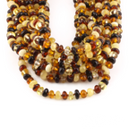 Baltic Amber Adult Necklace Roundel Multicolor Glossy Finish – Wholesale Lot of 10pcs - 45cm / 17.7in – XR53M