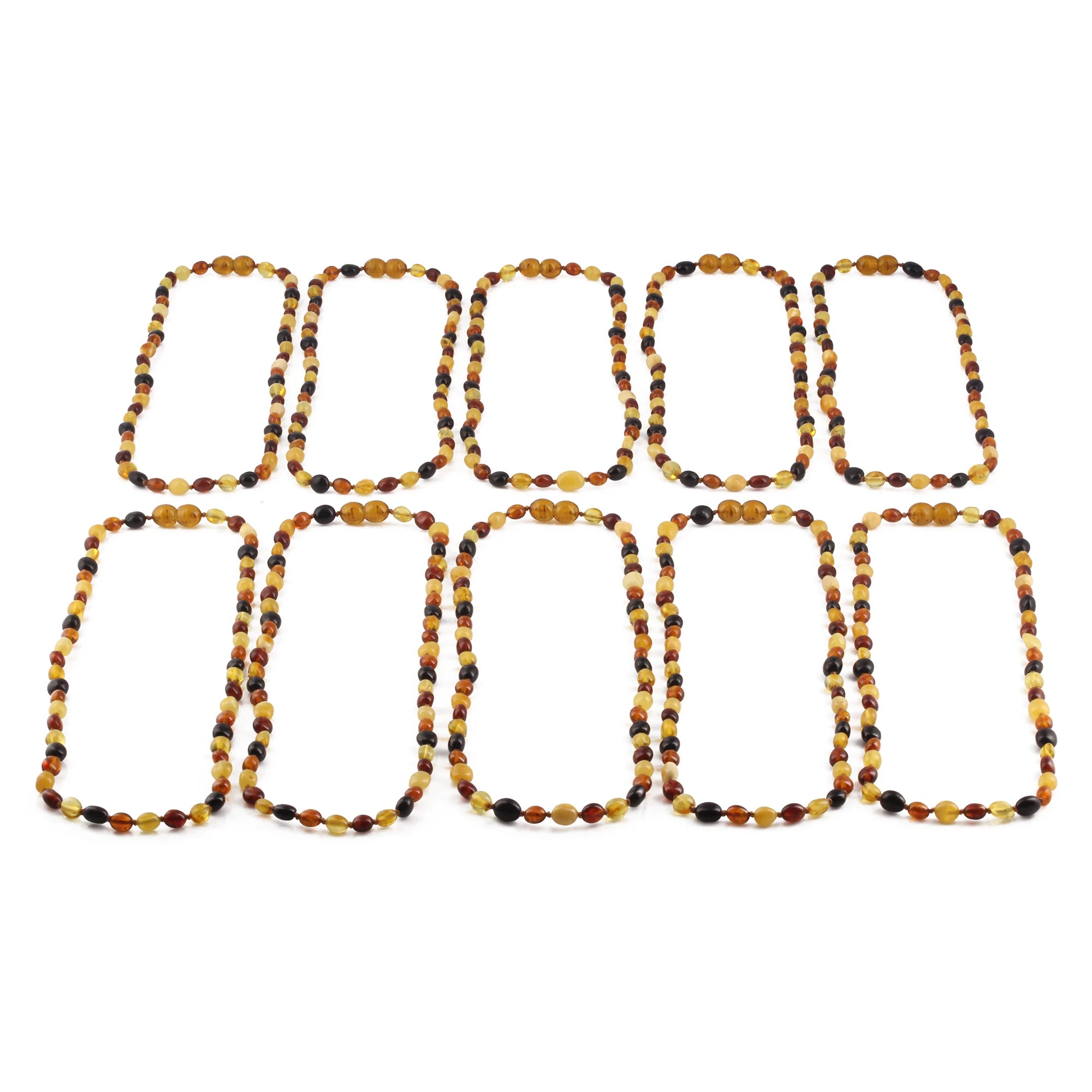 BALTIC AMBER ADULT NECKLACES LOT OF 10pcs - OLIVE. XO54M